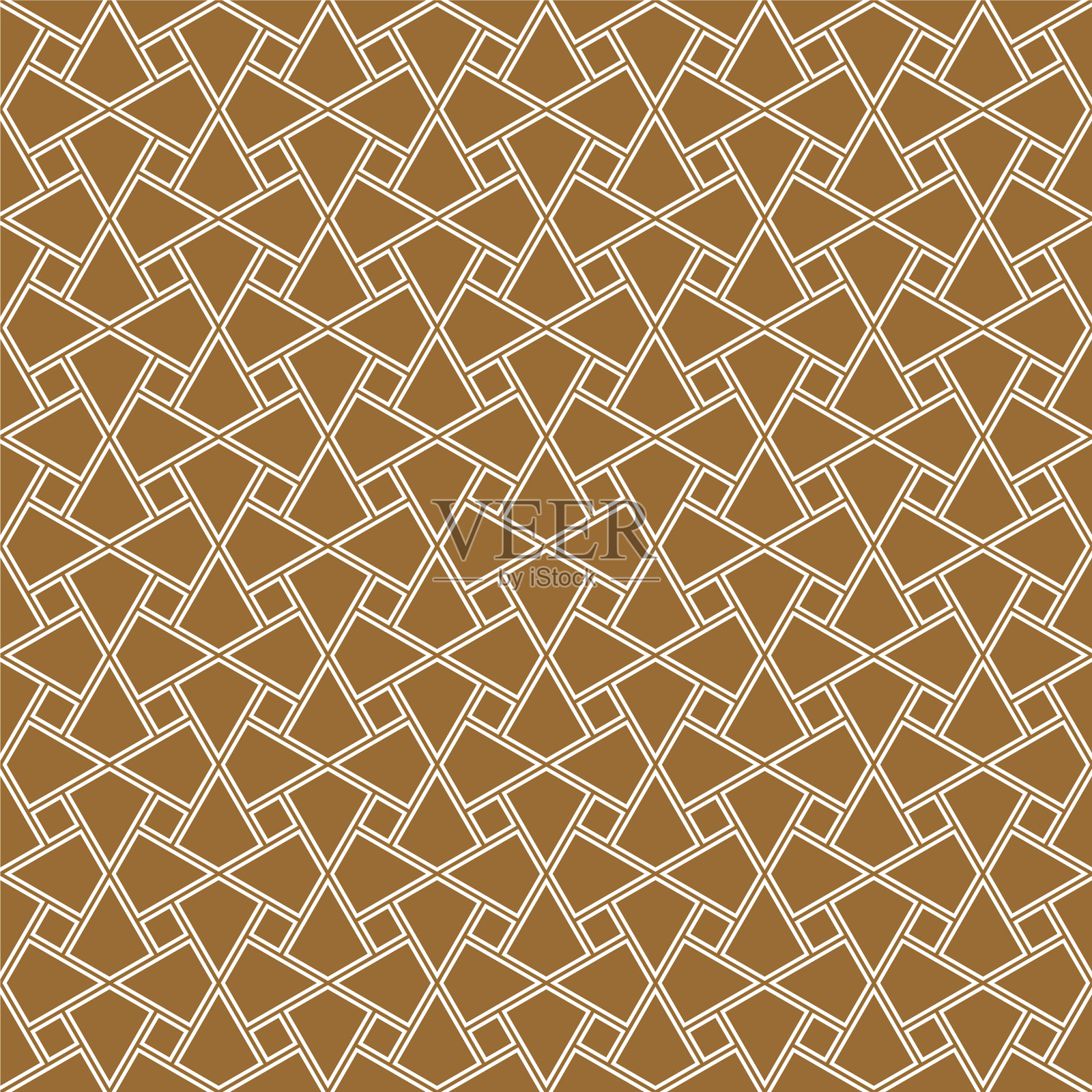 无缝阿拉伯几何装饰在棕色颜色插画图片素材
