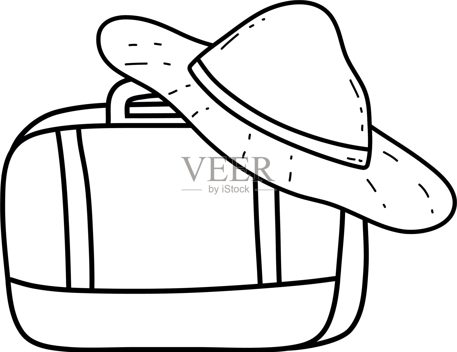 带旅游帽的旅行箱设计元素图片