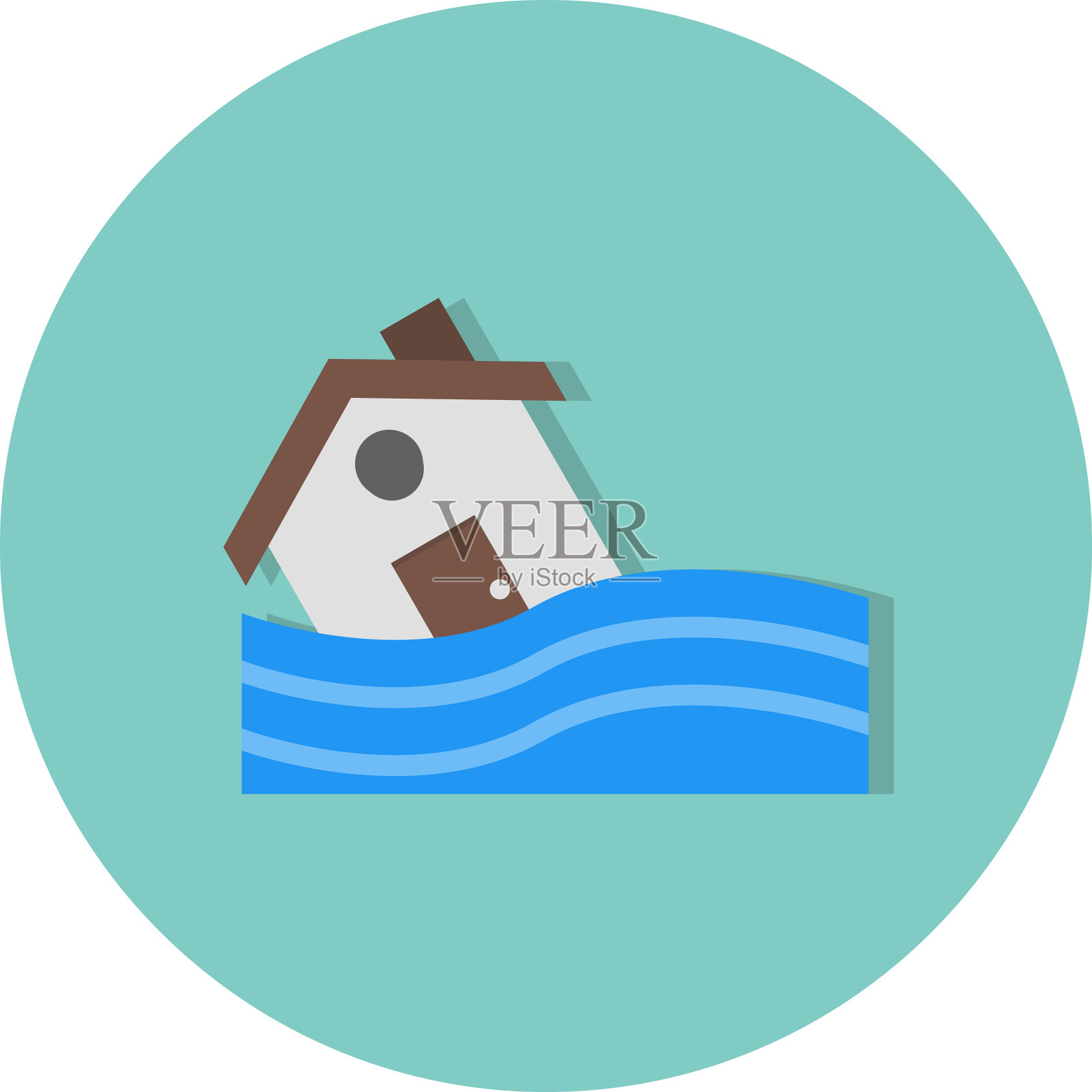 洪水象征图标插画图片素材