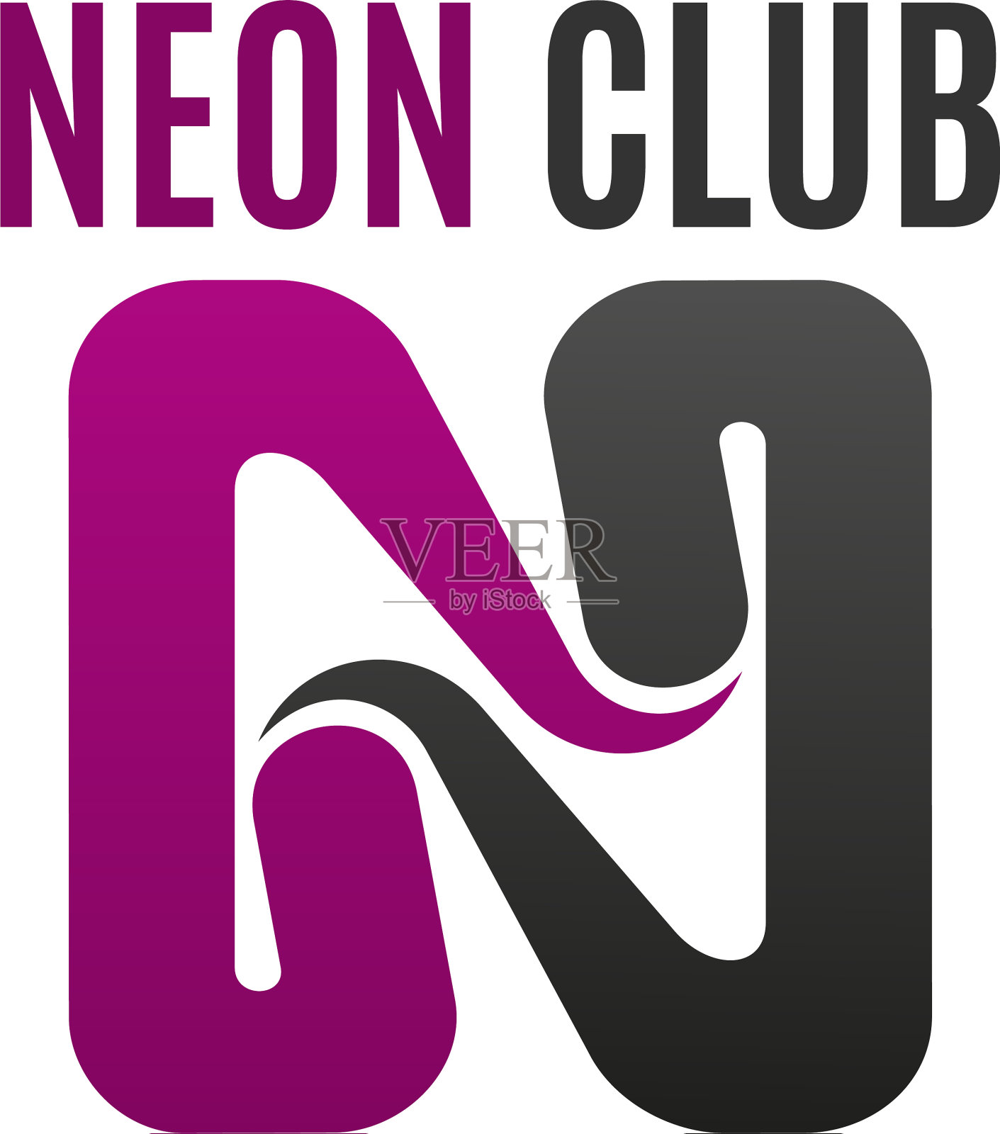 霓虹灯俱乐部图标设计元素图片
