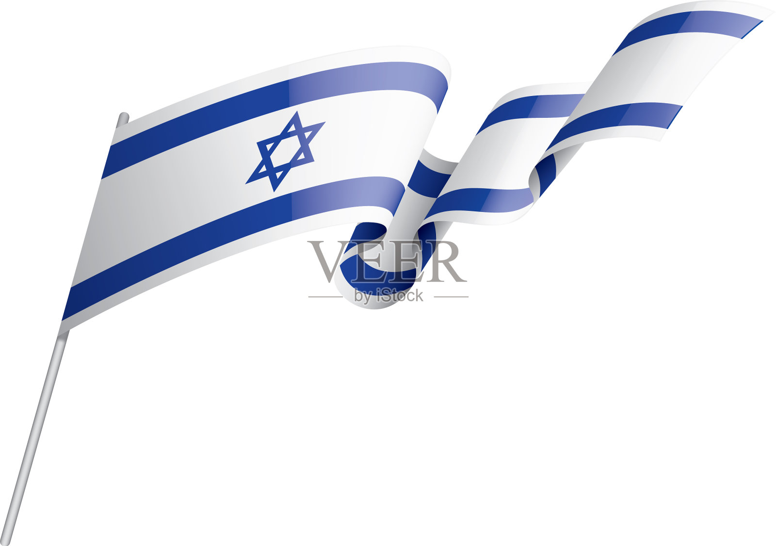以色列国旗上有白色设计元素图片
