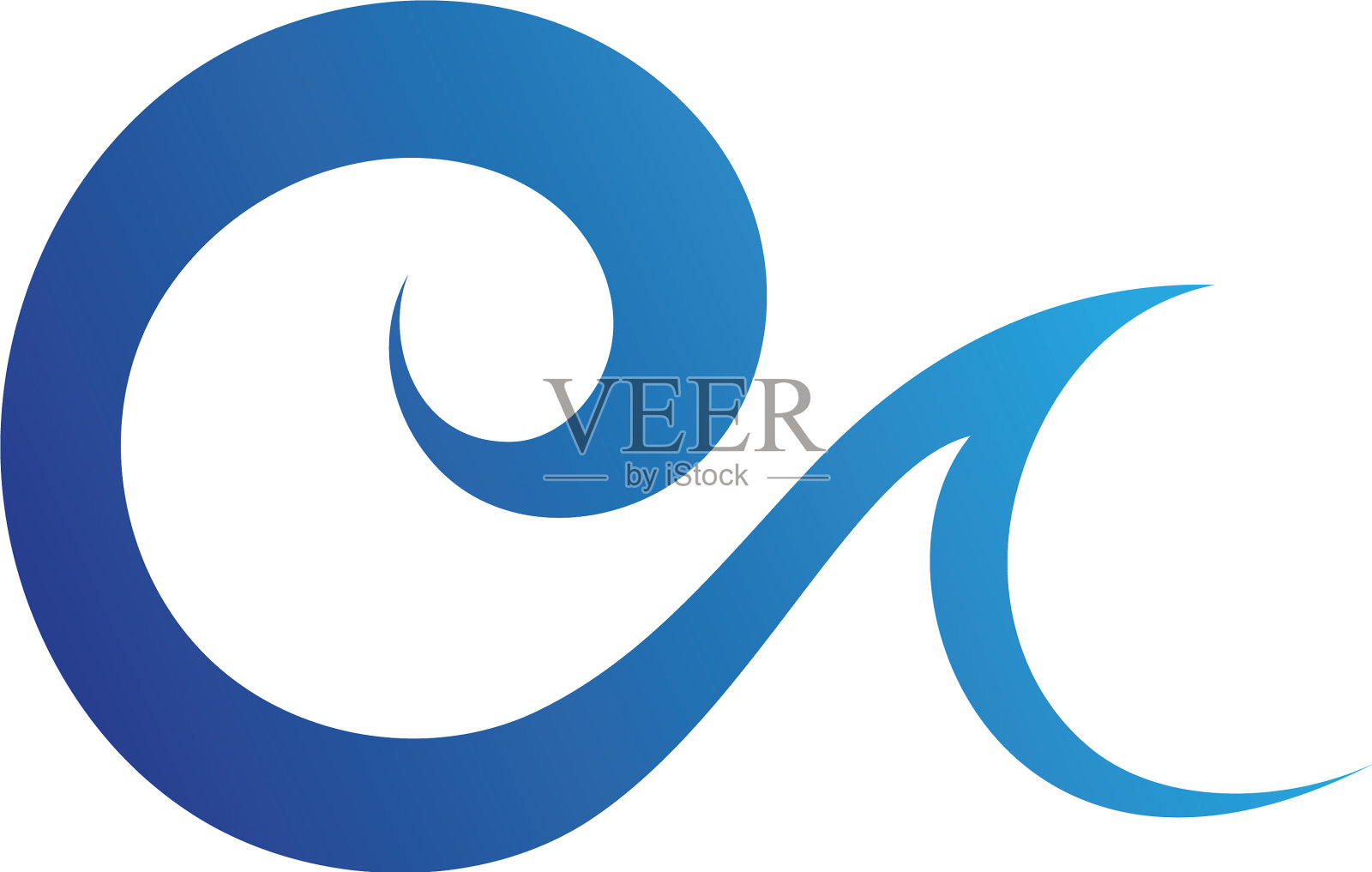 水波符号和图标标志模板设计元素图片