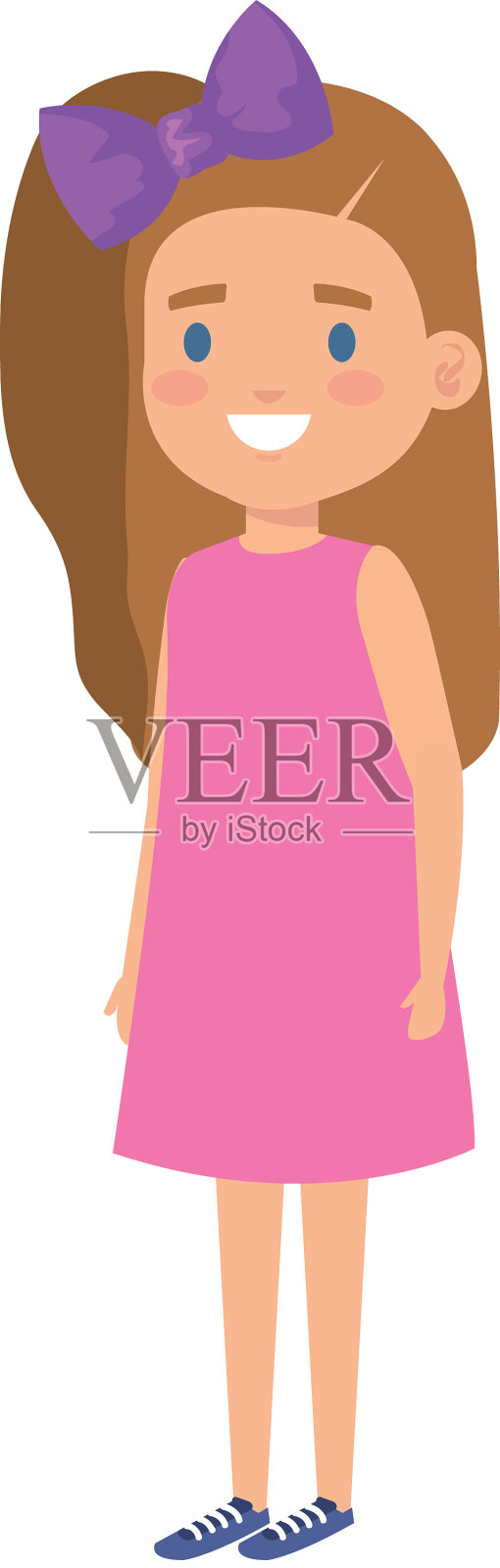 快乐的学生女孩漫画人物设计元素图片