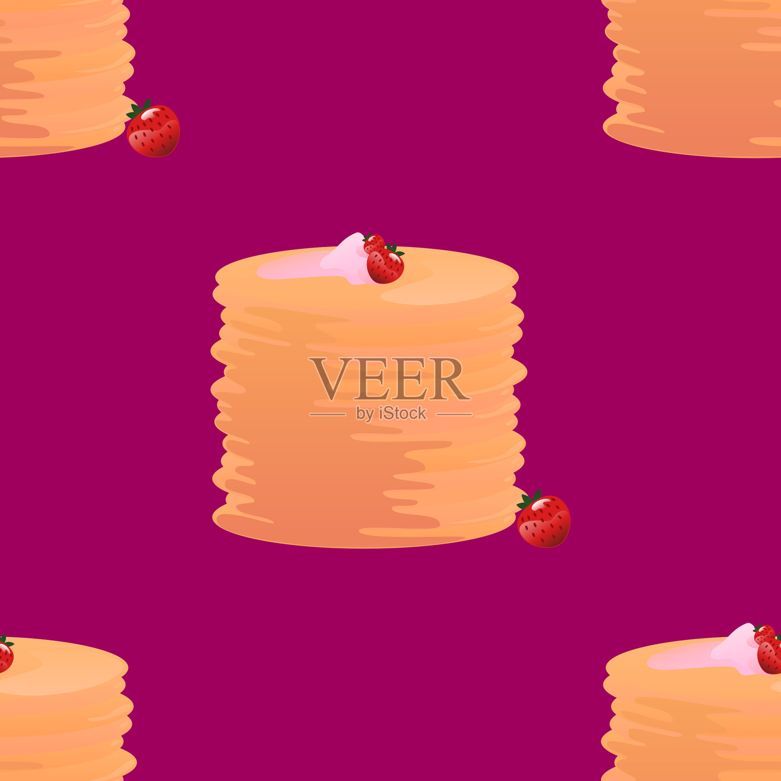 煎饼无缝模式插画图片素材