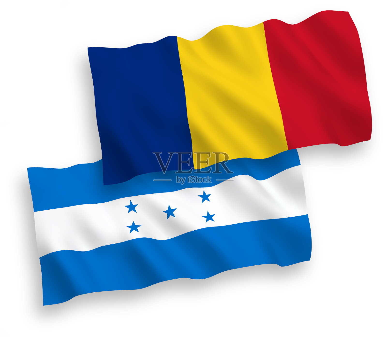 罗马尼亚和洪都拉斯的国旗是白色的设计元素图片