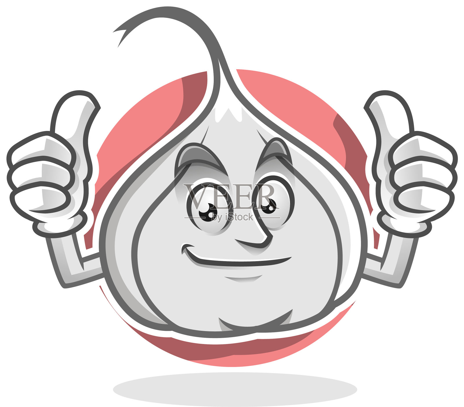 双拇指大蒜吉祥物大蒜人物设计元素图片