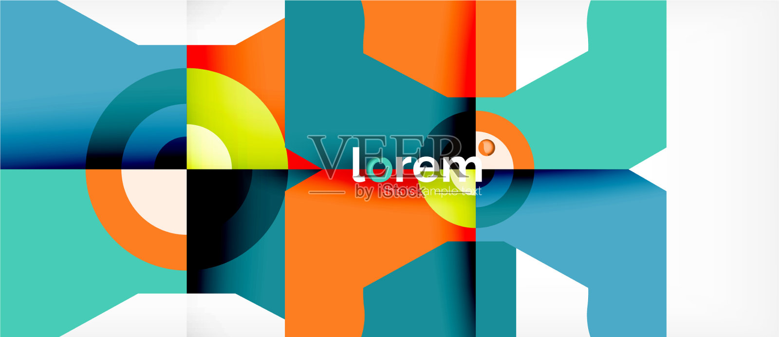 几何色彩的形状构成抽象插画图片素材