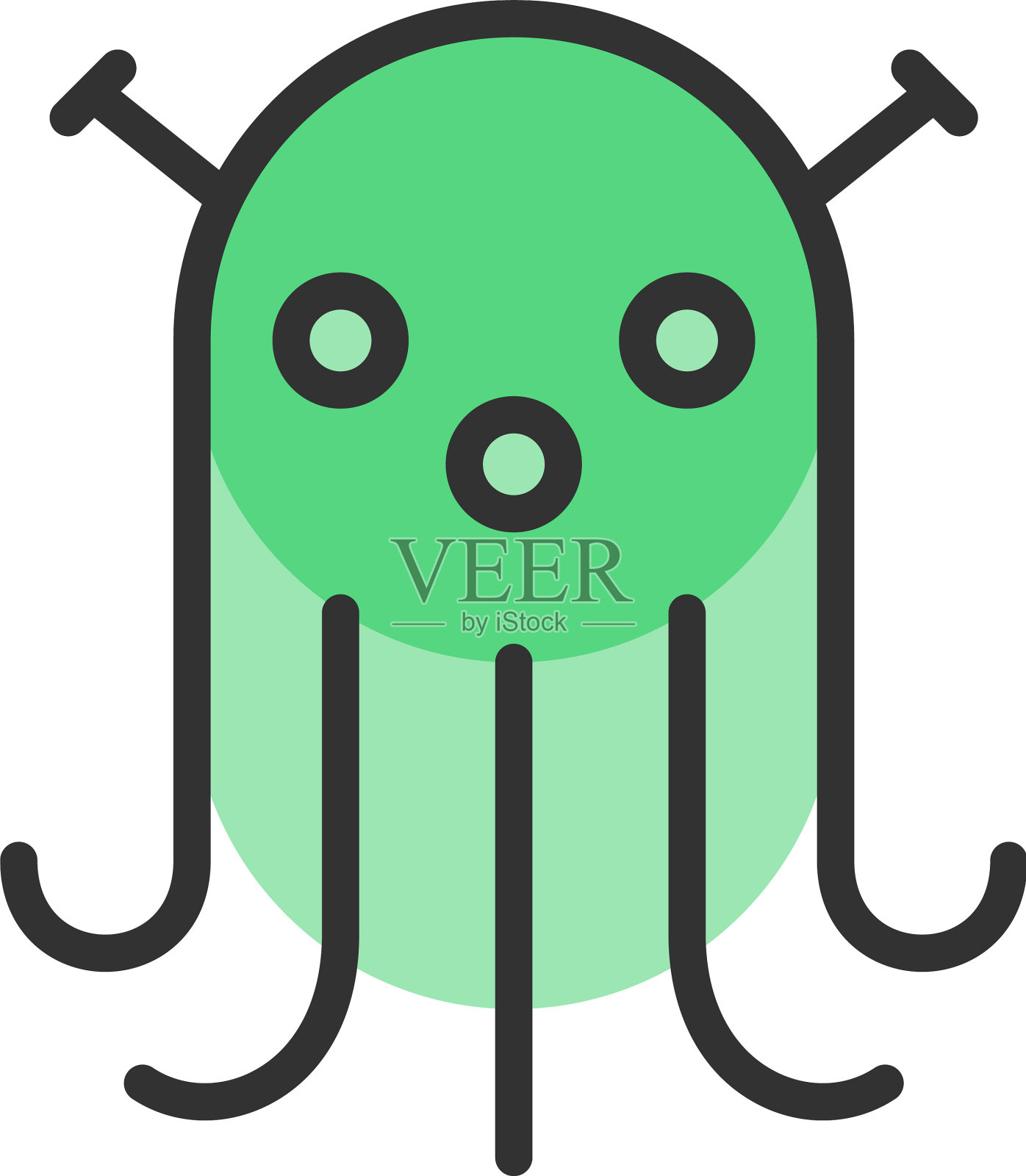 外星不明飞行物平面彩色线图标设计元素图片