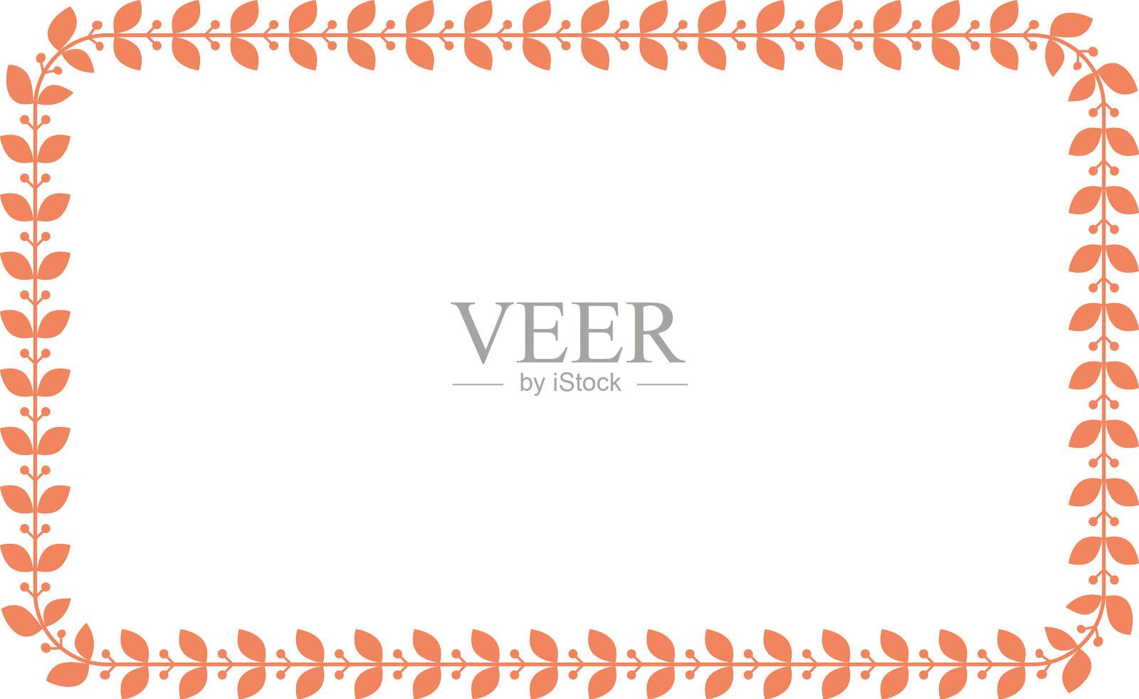 花矩形月桂边框方形蕾丝风格设计元素图片