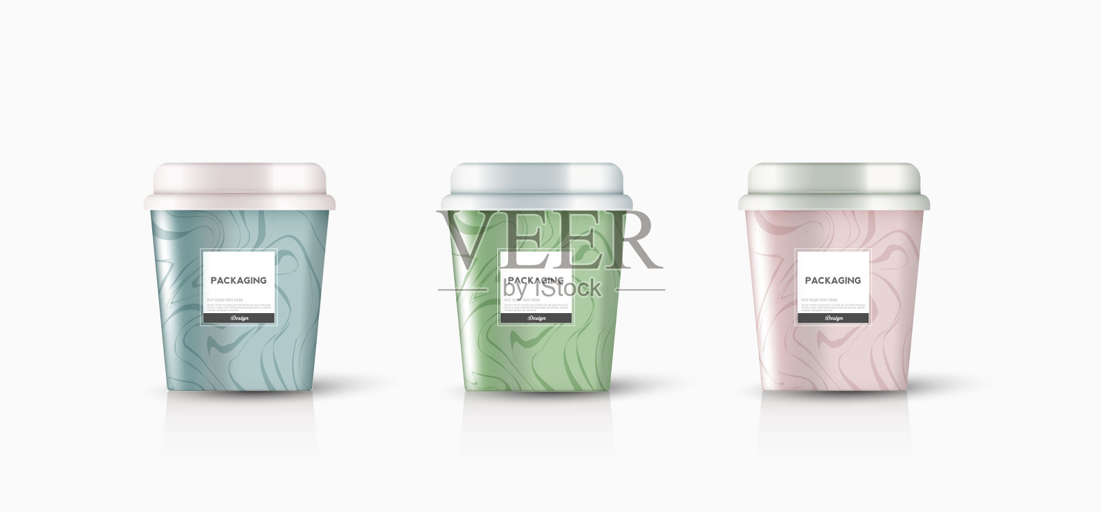 包装模板圆桶,圆筒,容器冰淇淋,酸奶,矢量插图设计。插画图片素材