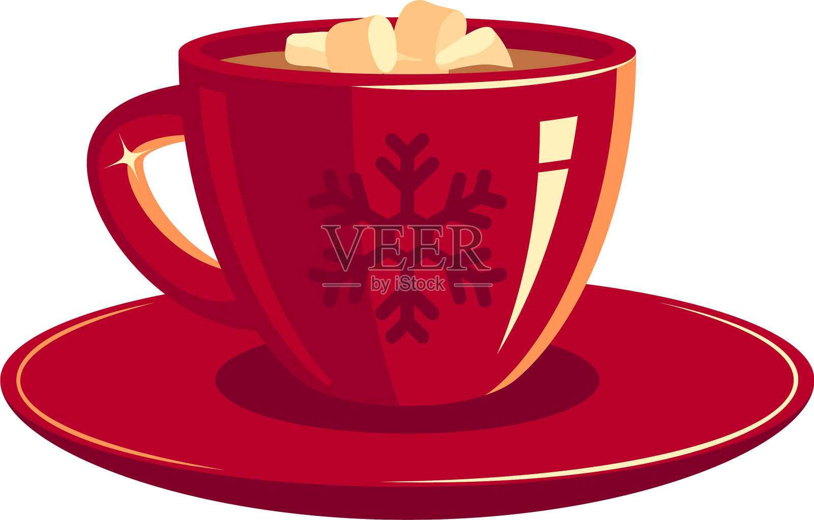 红杯咖啡或巧克力设计元素图片