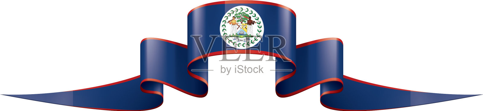 伯利兹国旗上有白色设计元素图片