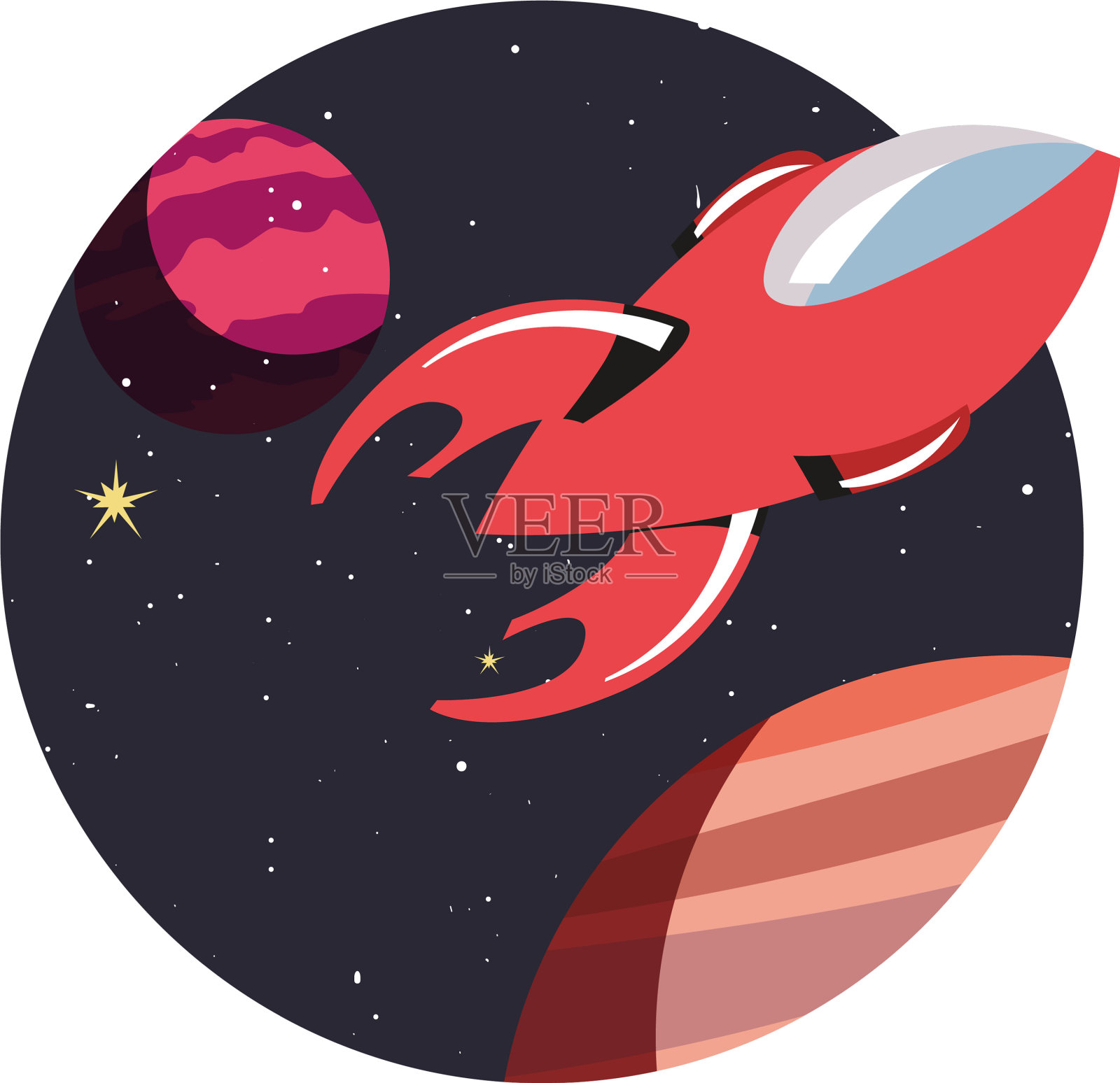 宇宙飞船的行星探索设计元素图片