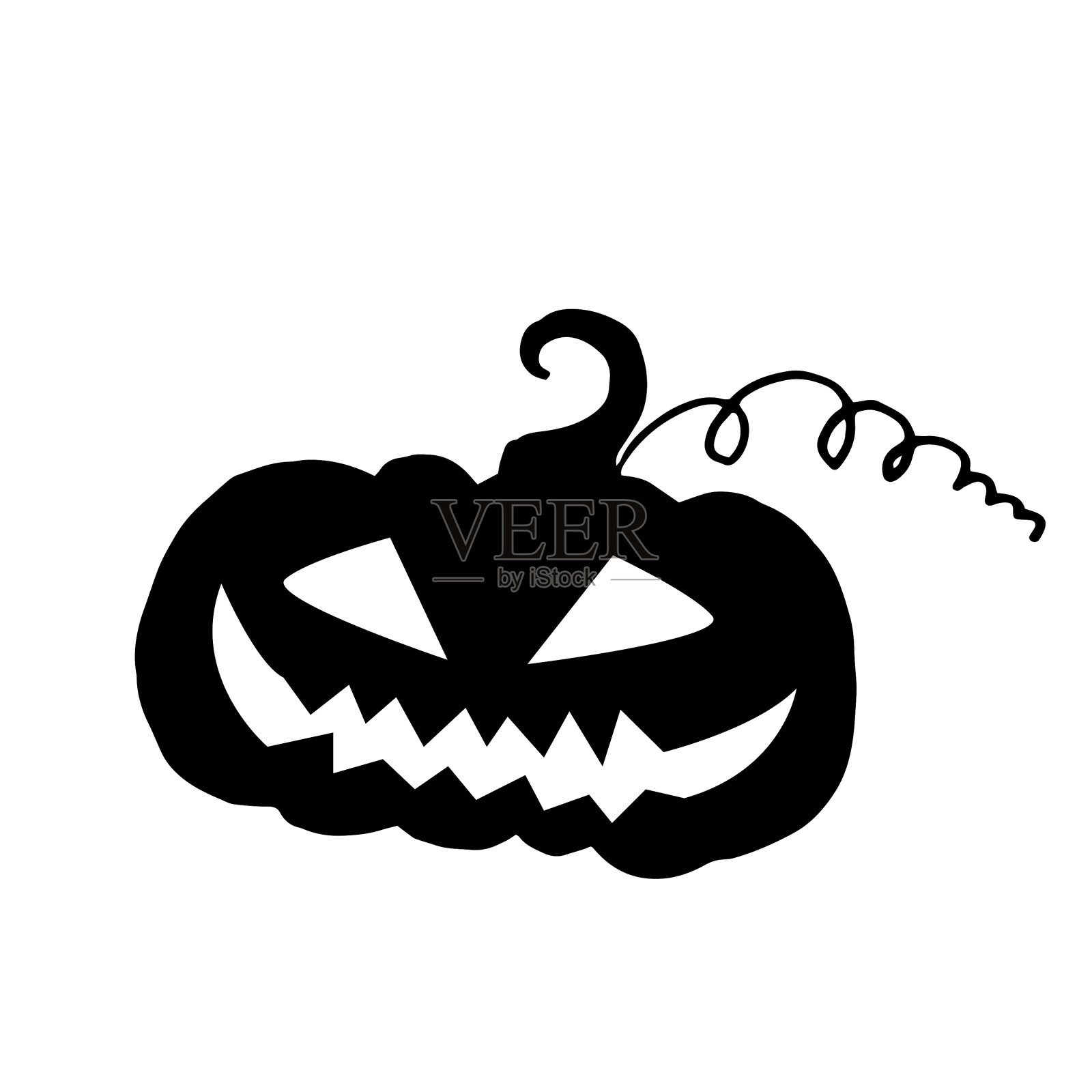 南瓜灯轮廓设计元素图片