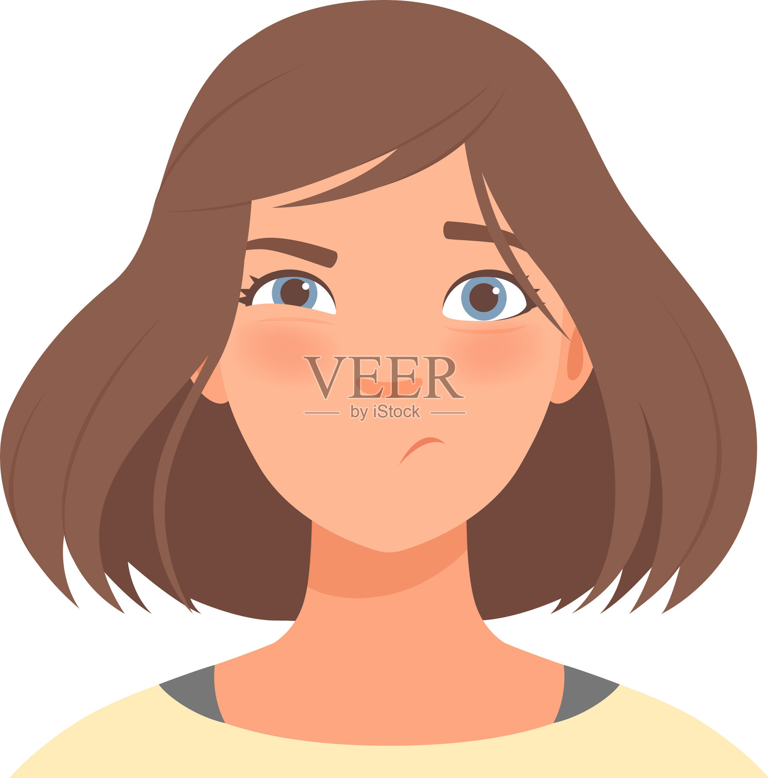 不信任一个可爱的女孩设计元素图片