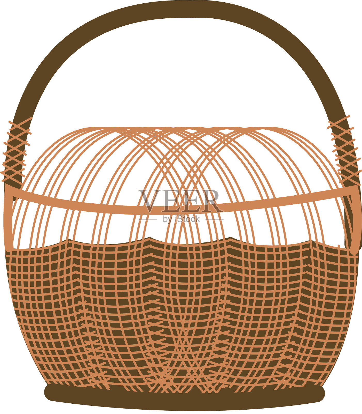 篮子稻草季节孤立的图标设计元素图片