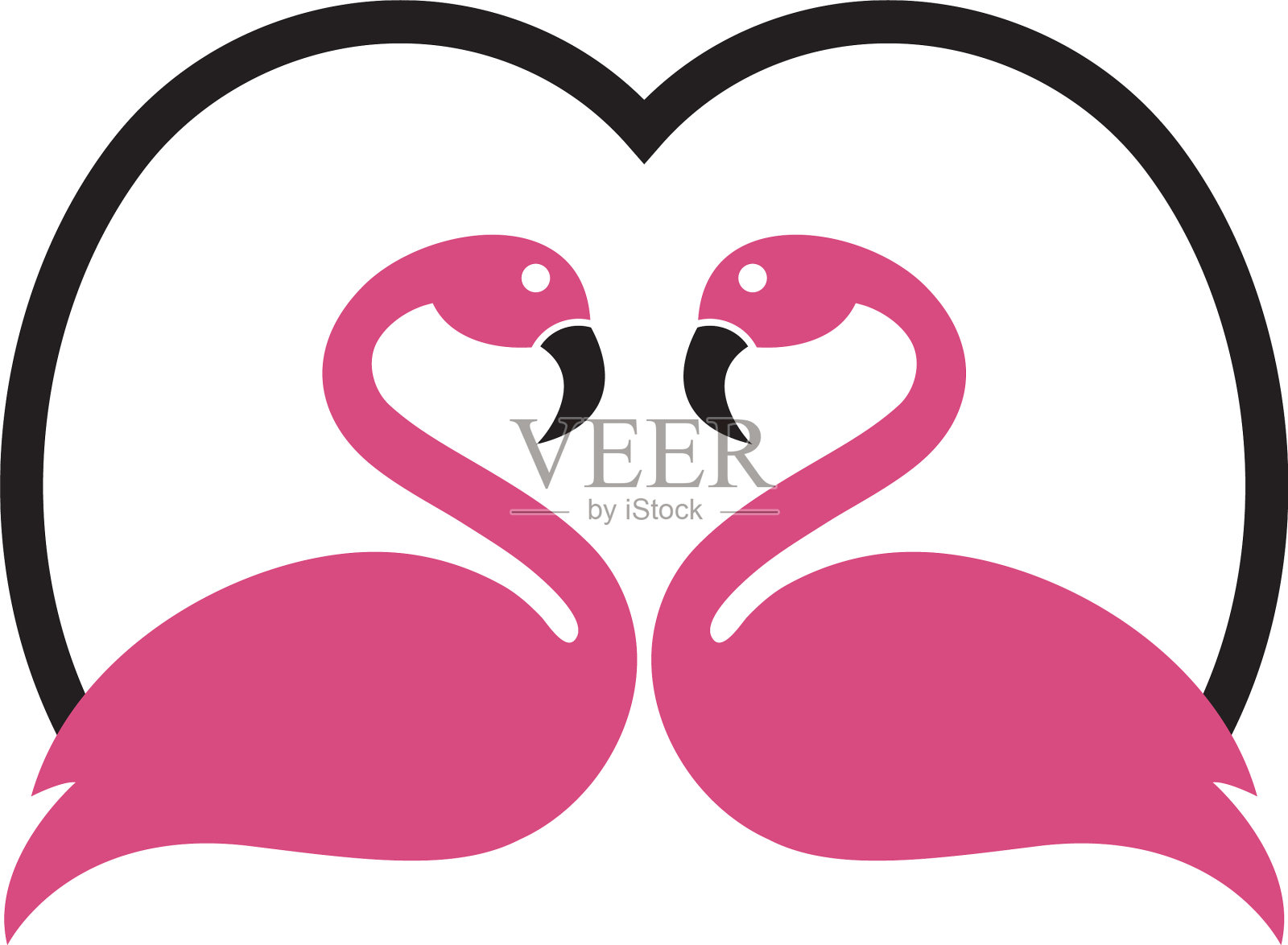 火烈鸟标志模板设计元素图片