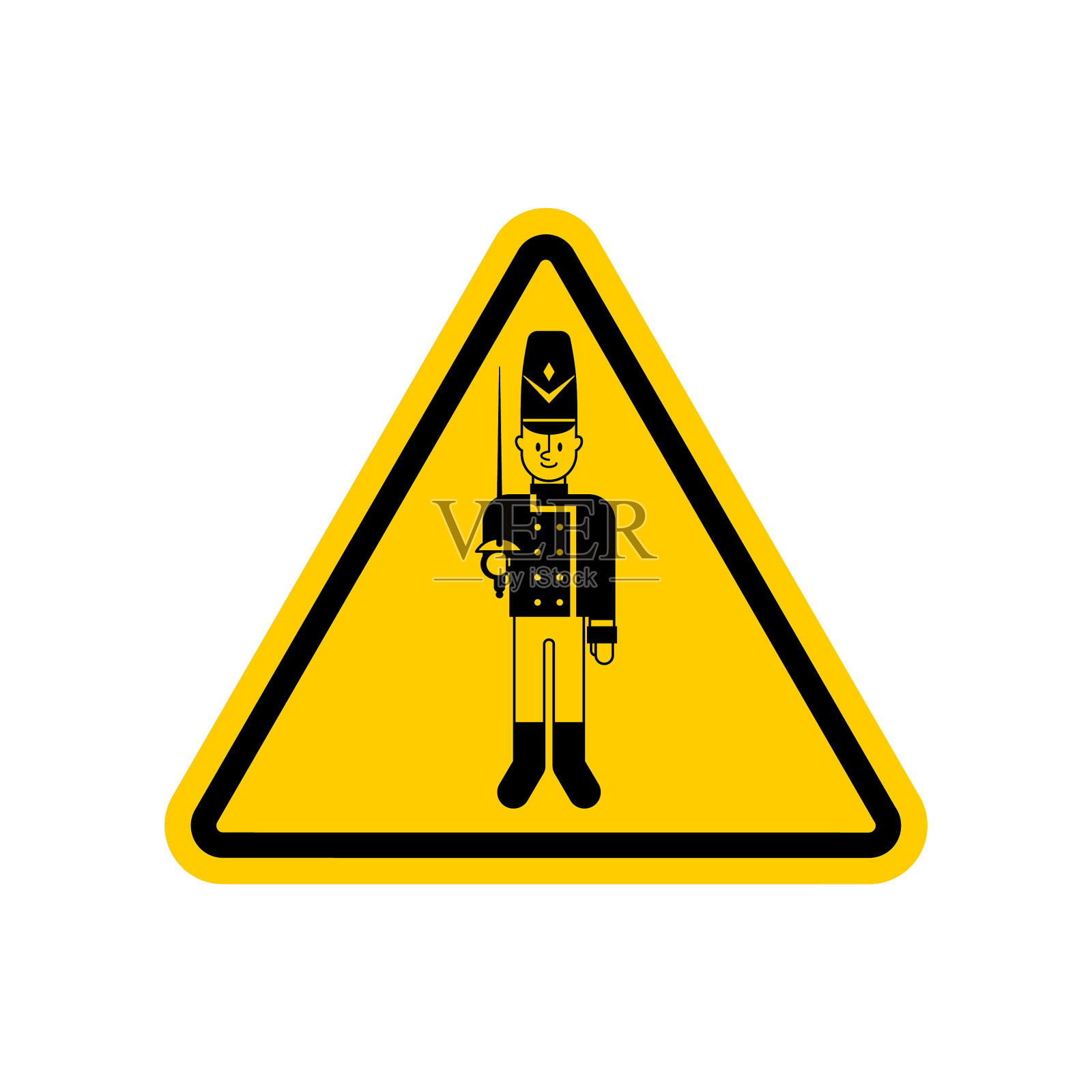 注意,玩具士兵,小心黄色路标图标素材