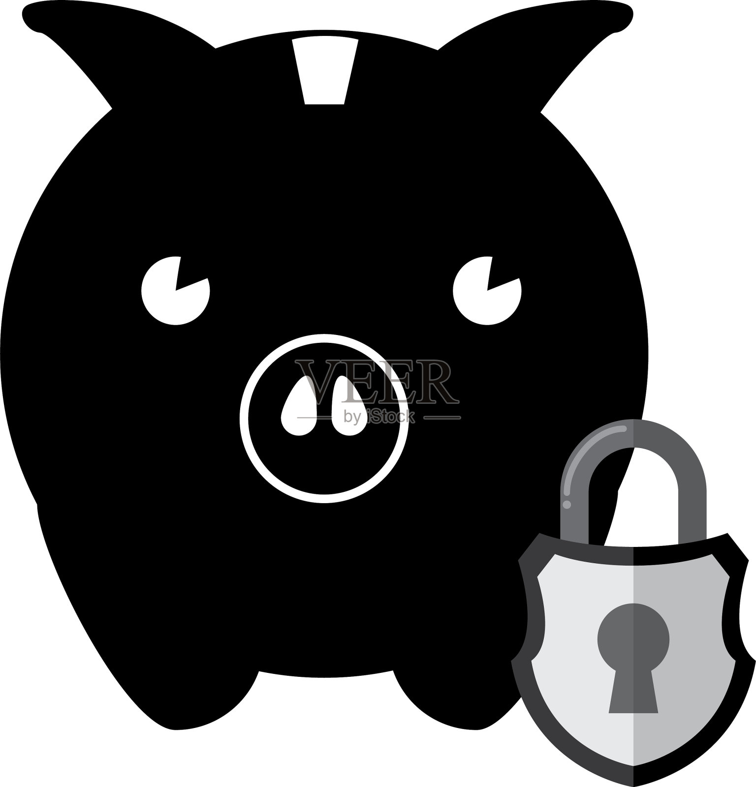 小猪储蓄孤立图标设计元素图片