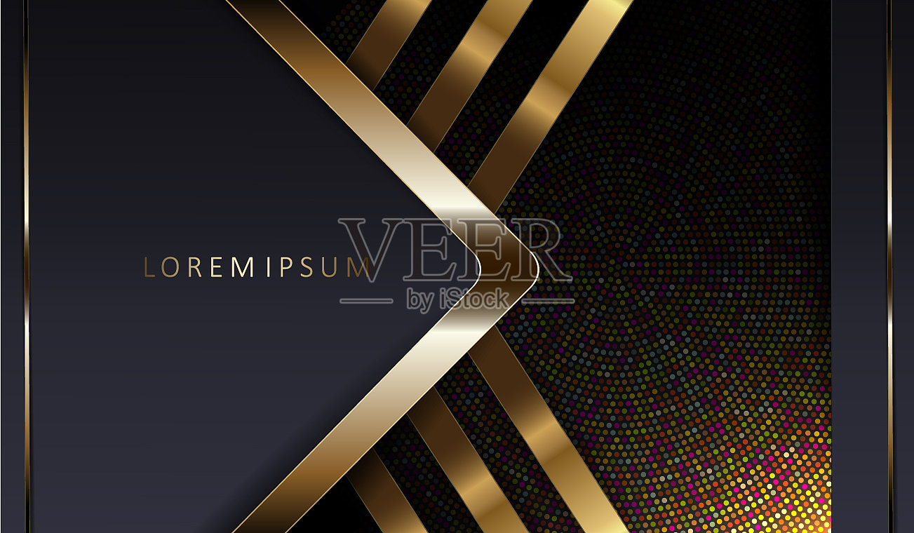 抽象暗色几何设计与金色箭头设计模板素材