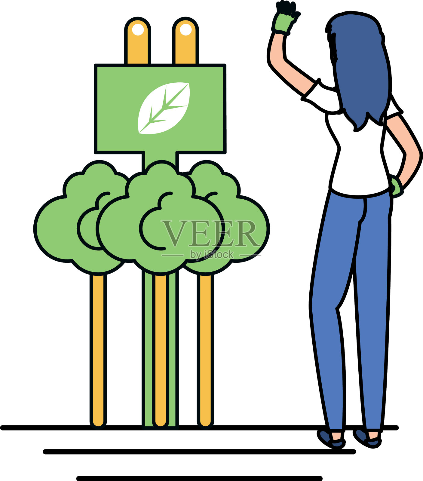 阿凡达女人和生态插头设计设计元素图片