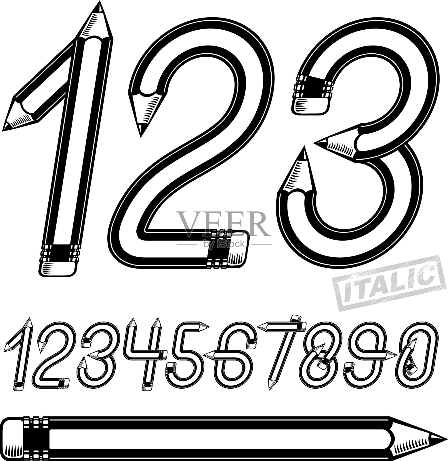 时髦的数字集合计数创建设计元素图片