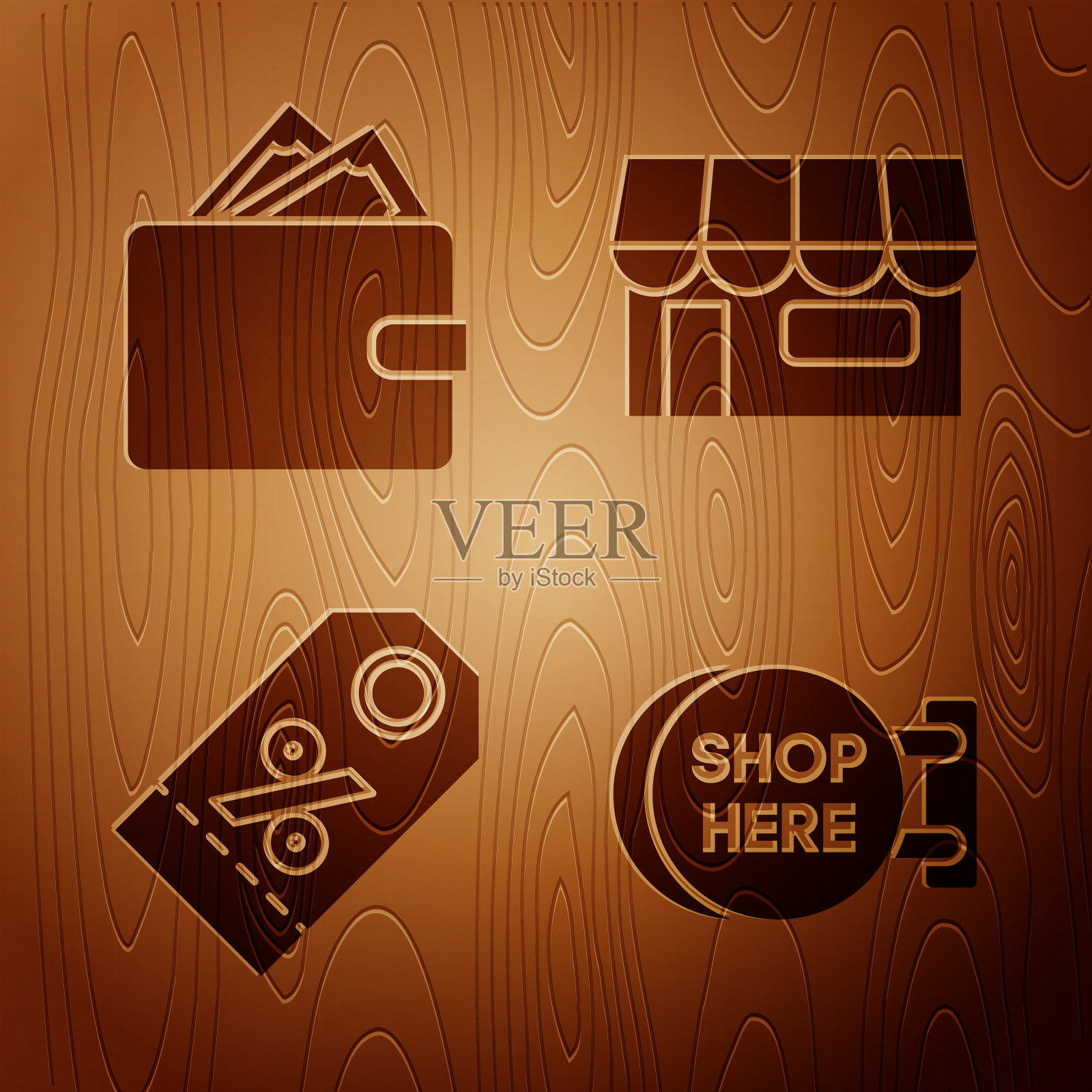 设招牌挂有题字铺图标素材