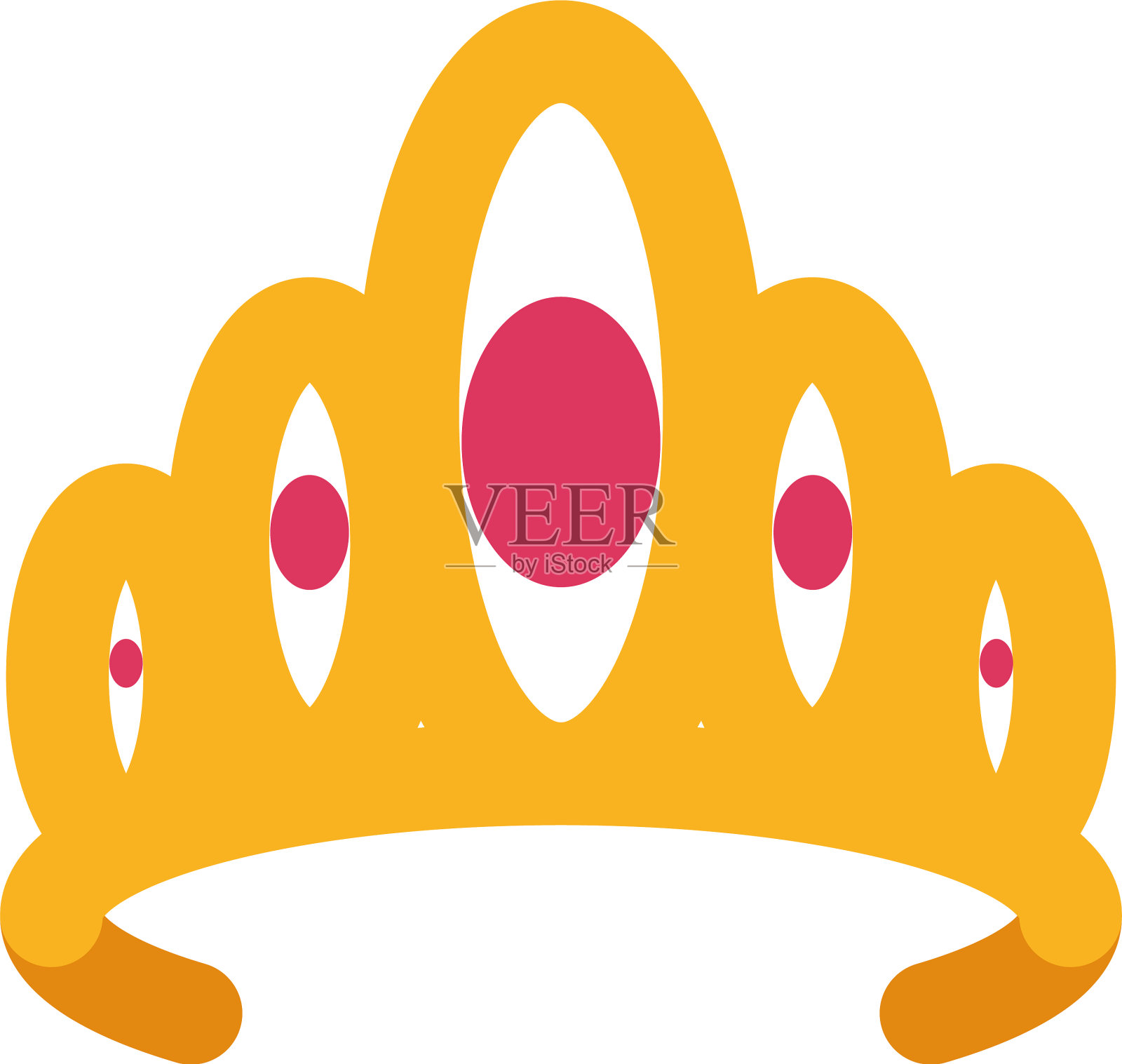 孤立的女王粉色和金色皇冠设计设计元素图片