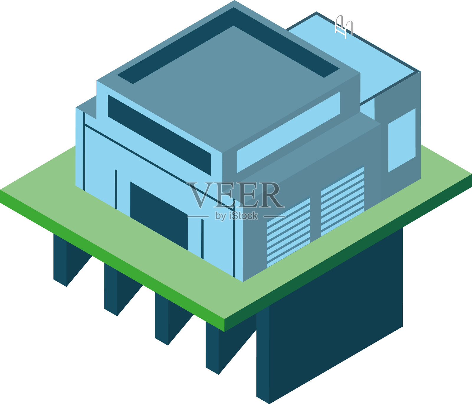 等距灰色城市建筑设计设计元素图片