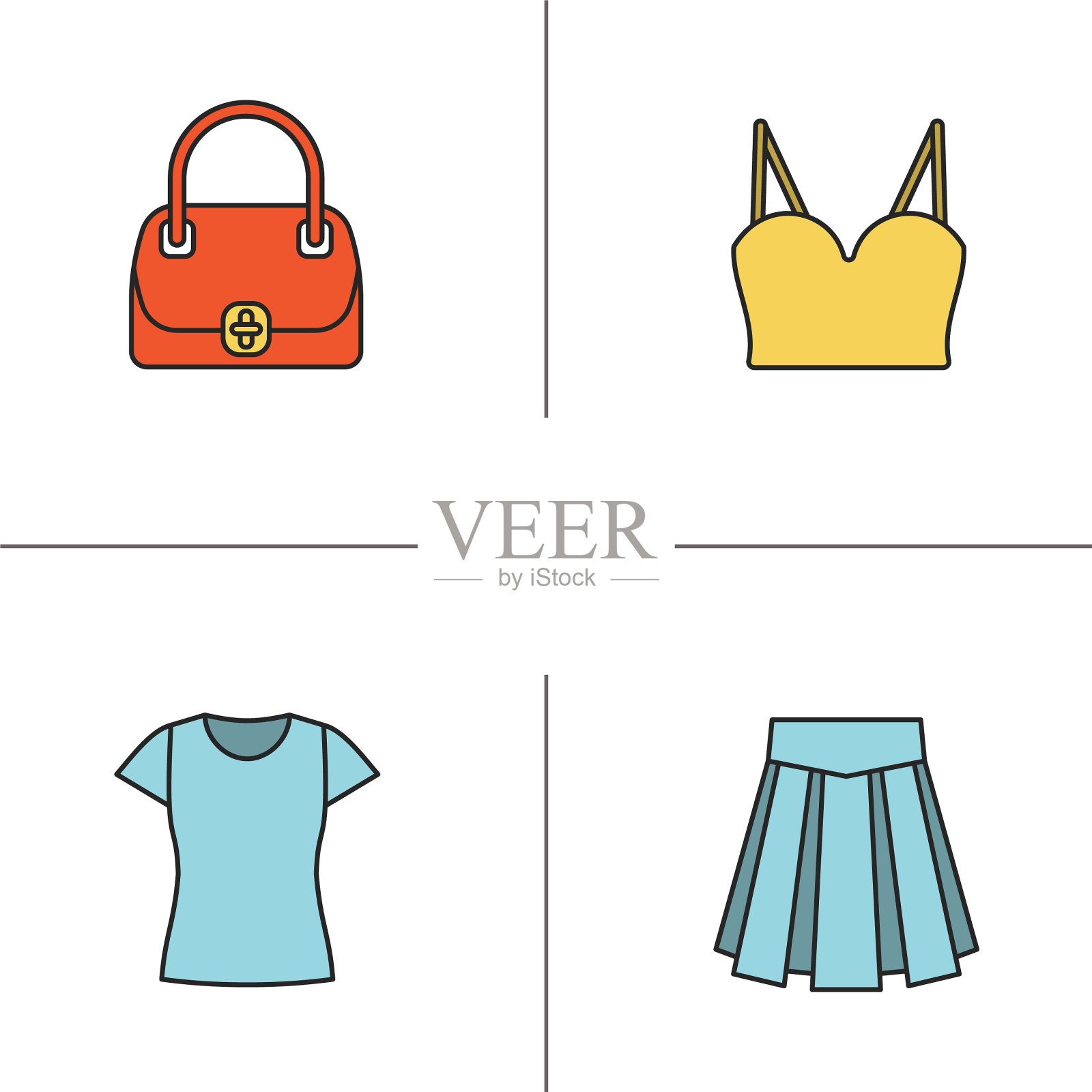 女性配件颜色图标集图标素材