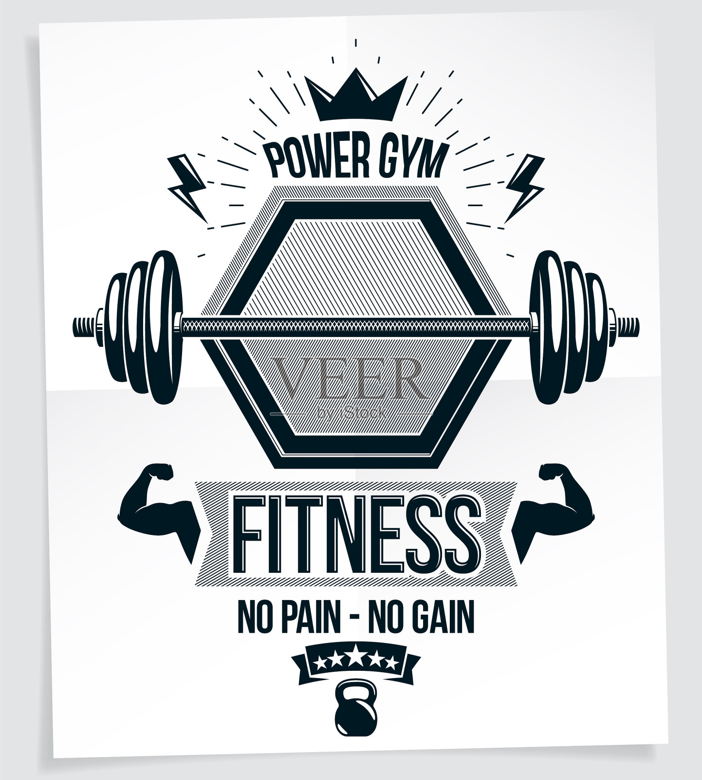 用力道举重比赛海报组成设计模板素材