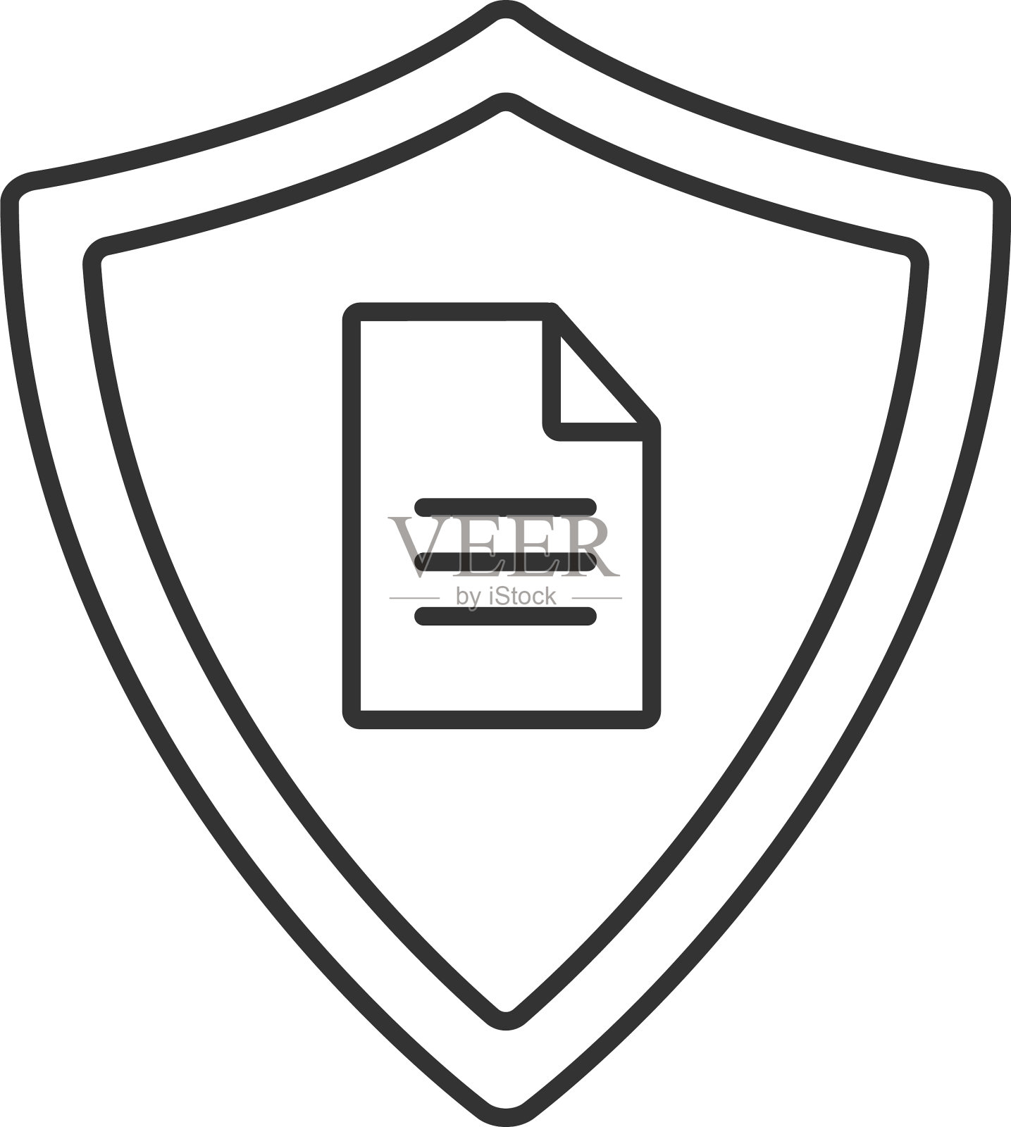 个人文档安全线性图标插画图片素材