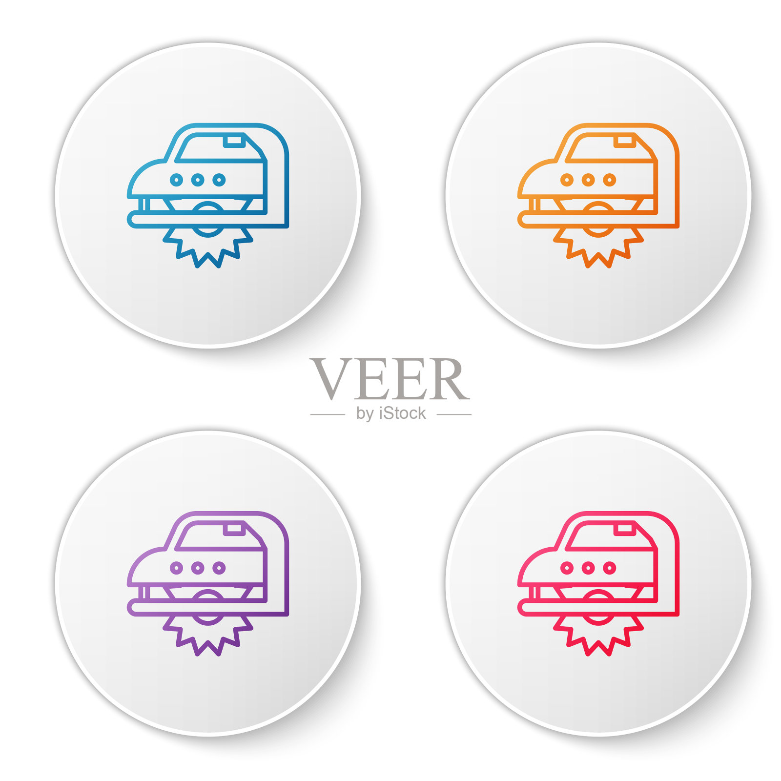 彩色线钢电圆锯图标素材