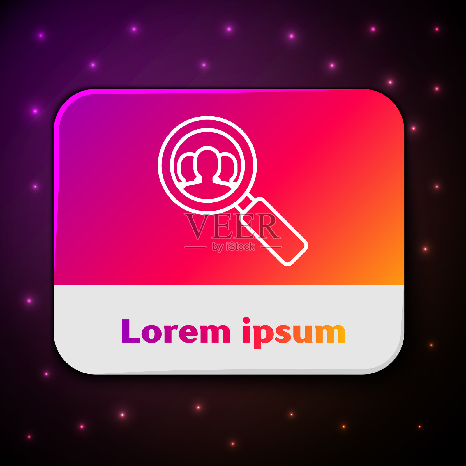 白线放大镜寻找一个人插画图片素材