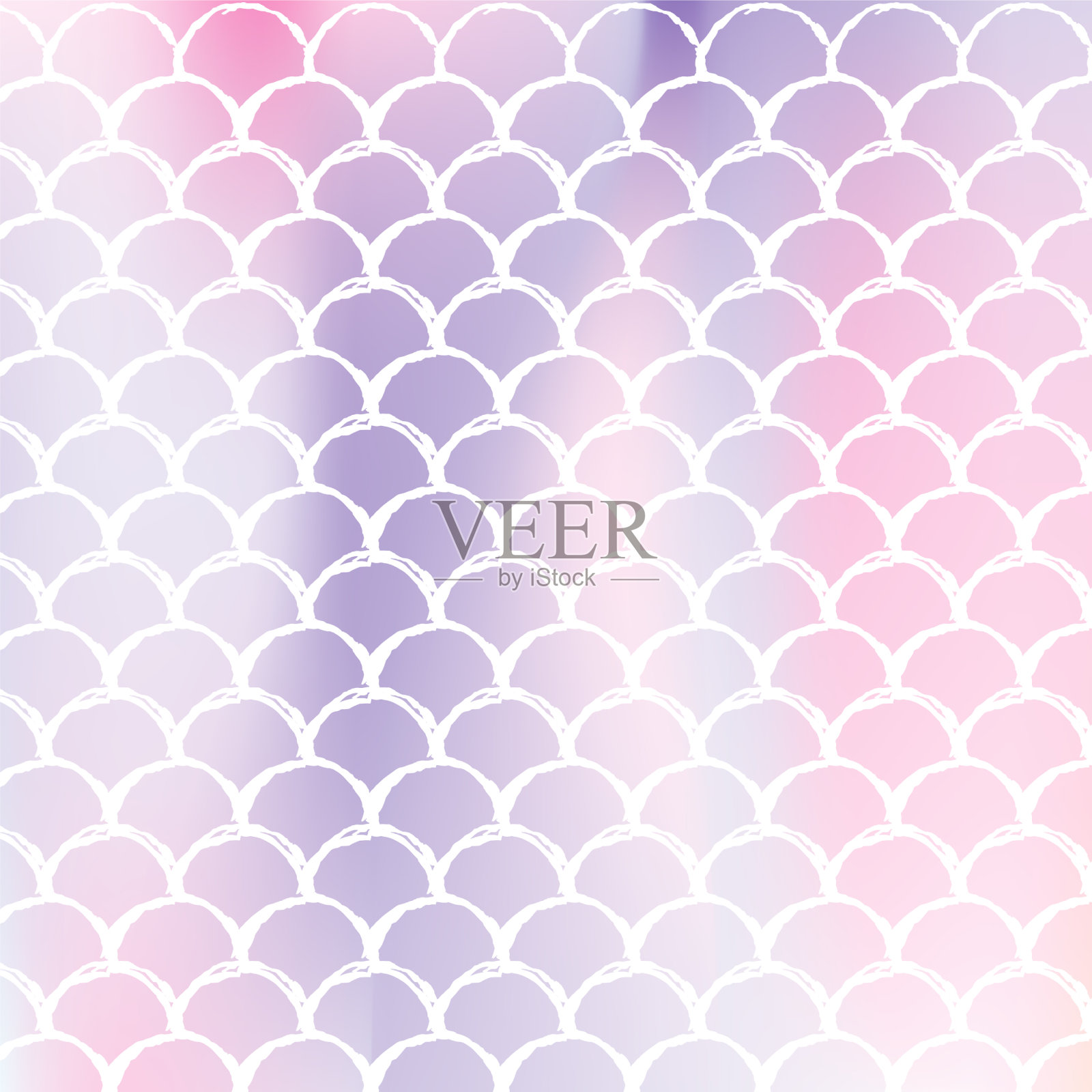 全息缩放背景与梯度美人鱼插画图片素材