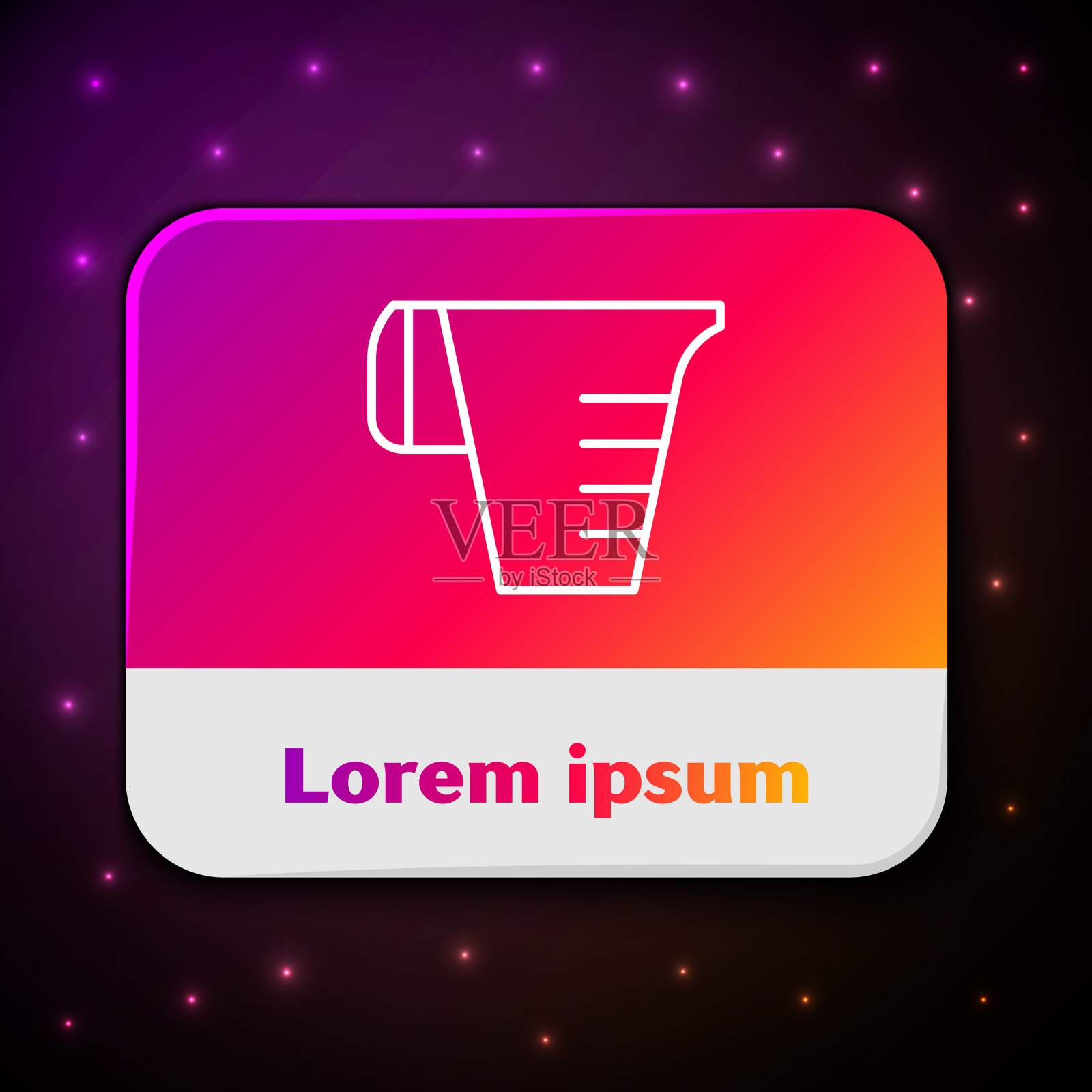 白线量杯用于测量干燥和液体图标素材