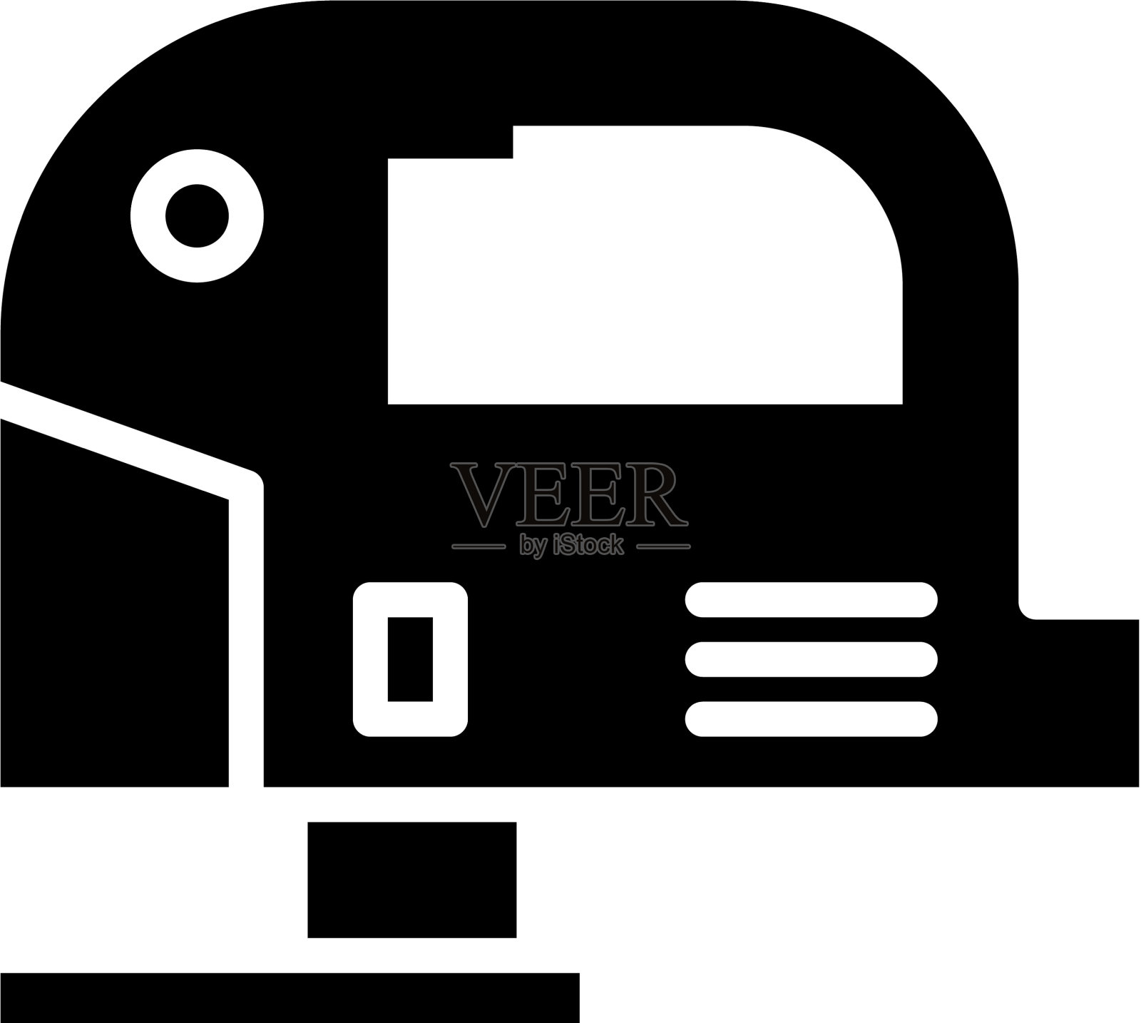黑色电锯与钢锋利的刀片图标图标素材