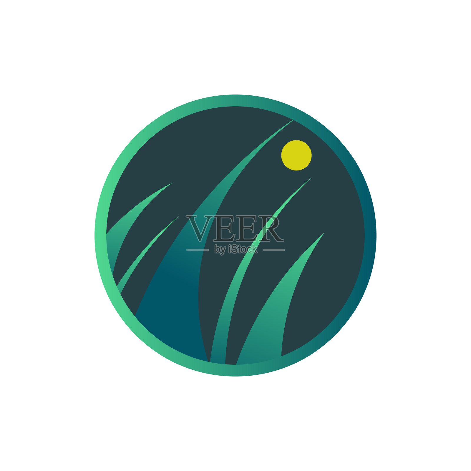 草的插画标志设计插画图片素材