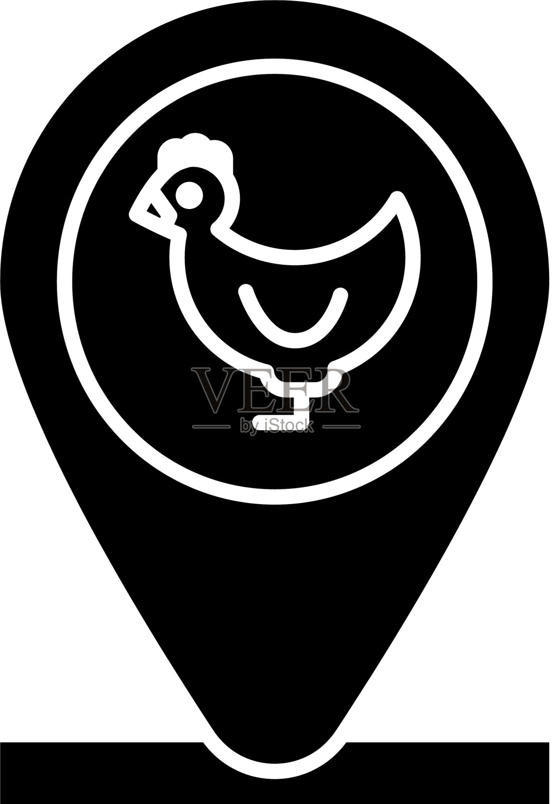 黑鸡场与位置图标隔离插画图片素材