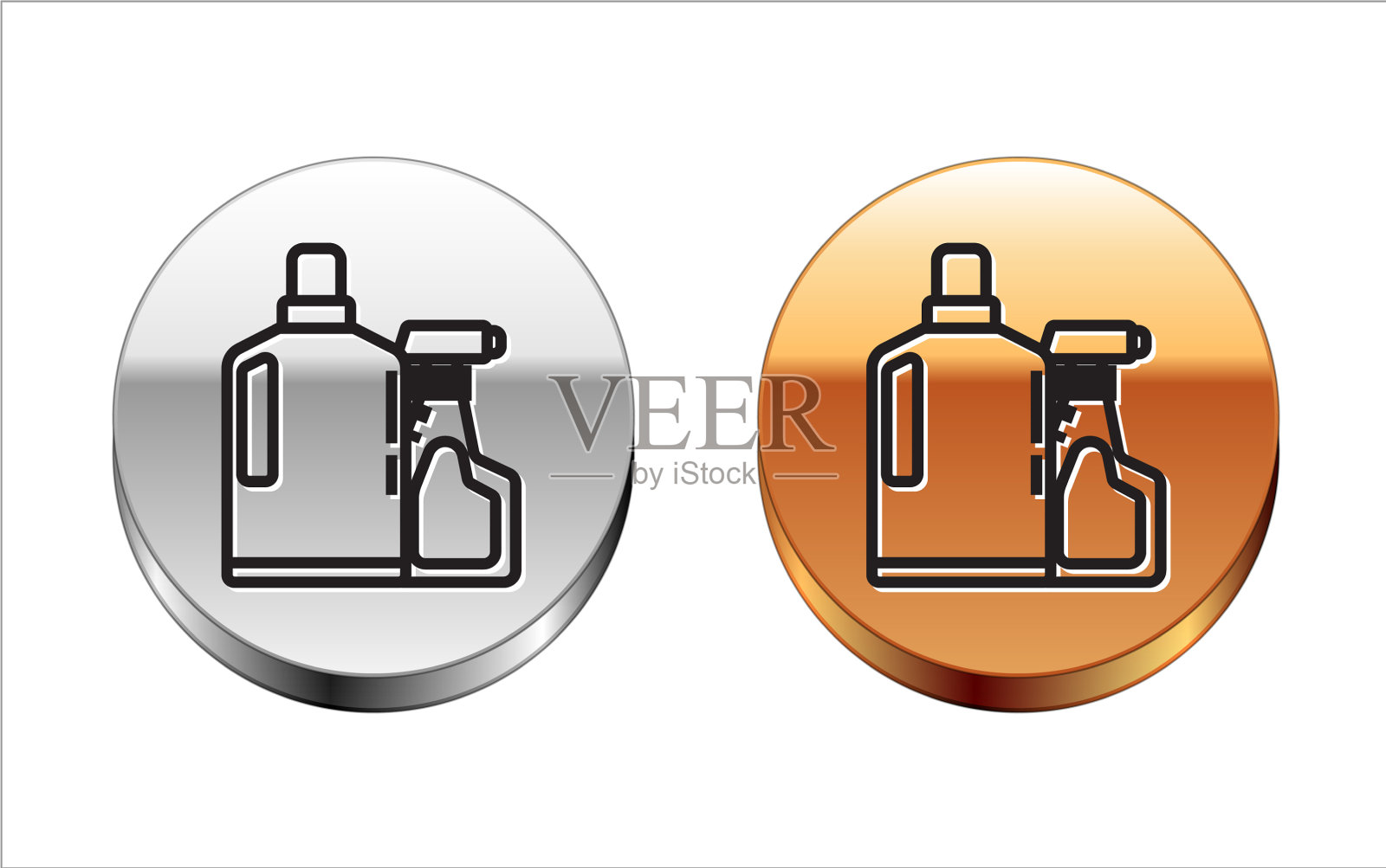 黑线塑料瓶液体洗衣图标素材