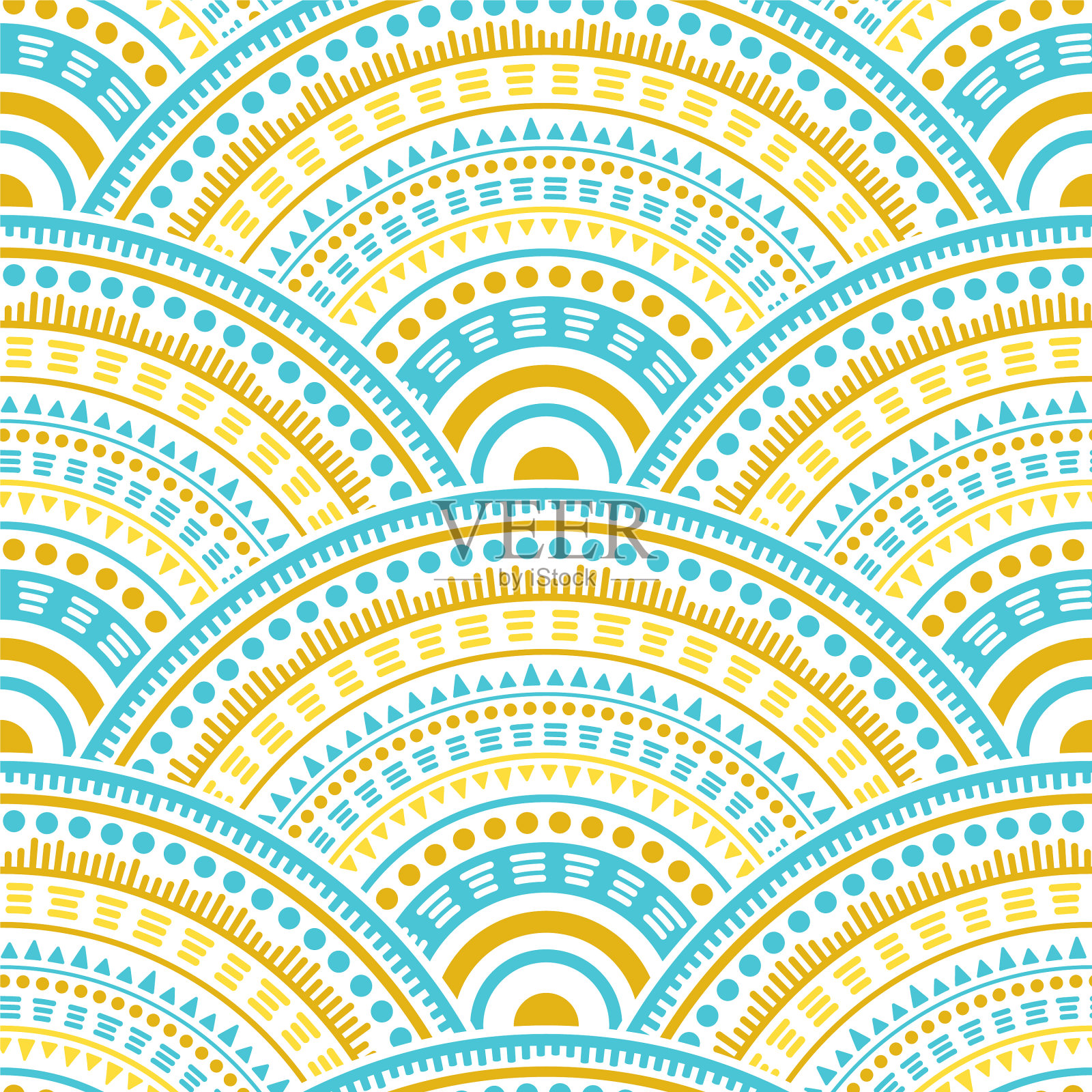 民族圆形成无缝几何图案插画图片素材