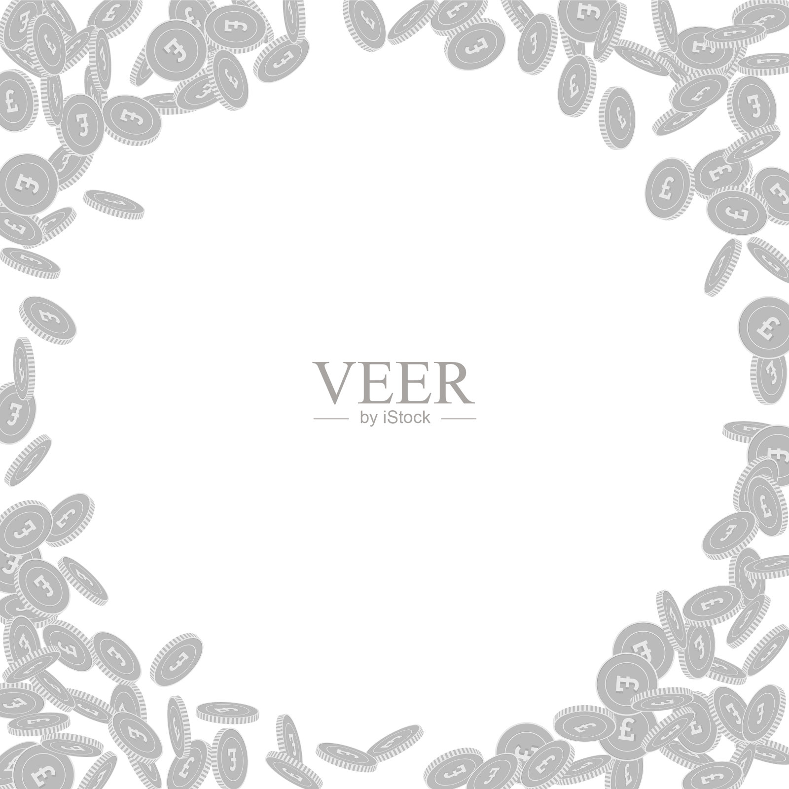 英镑硬币散落着黑色和w插画图片素材