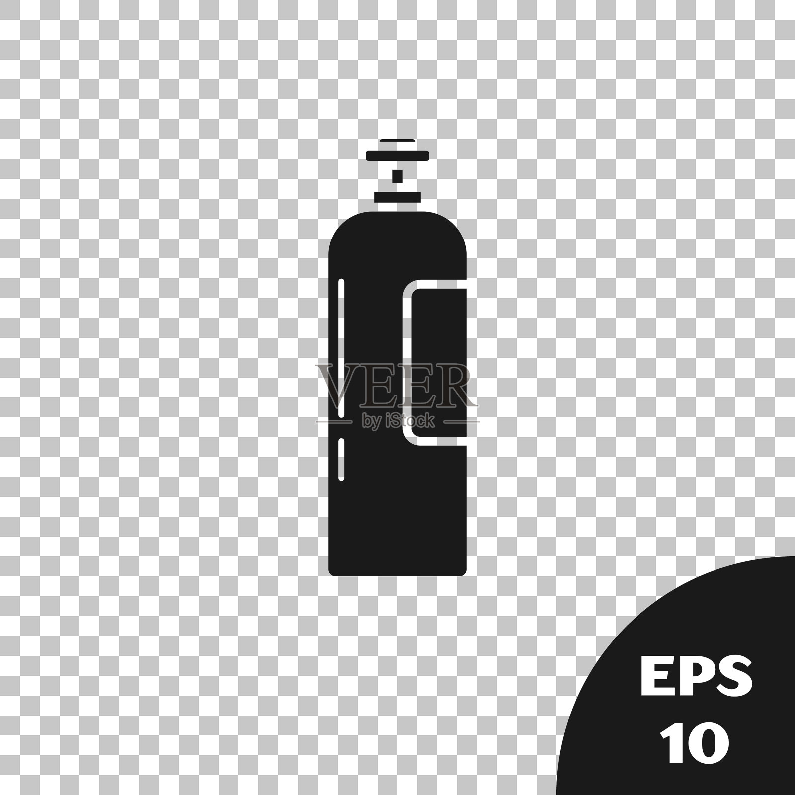 黑色工业气体钢瓶罐,用于所有惰性气体插画图片素材