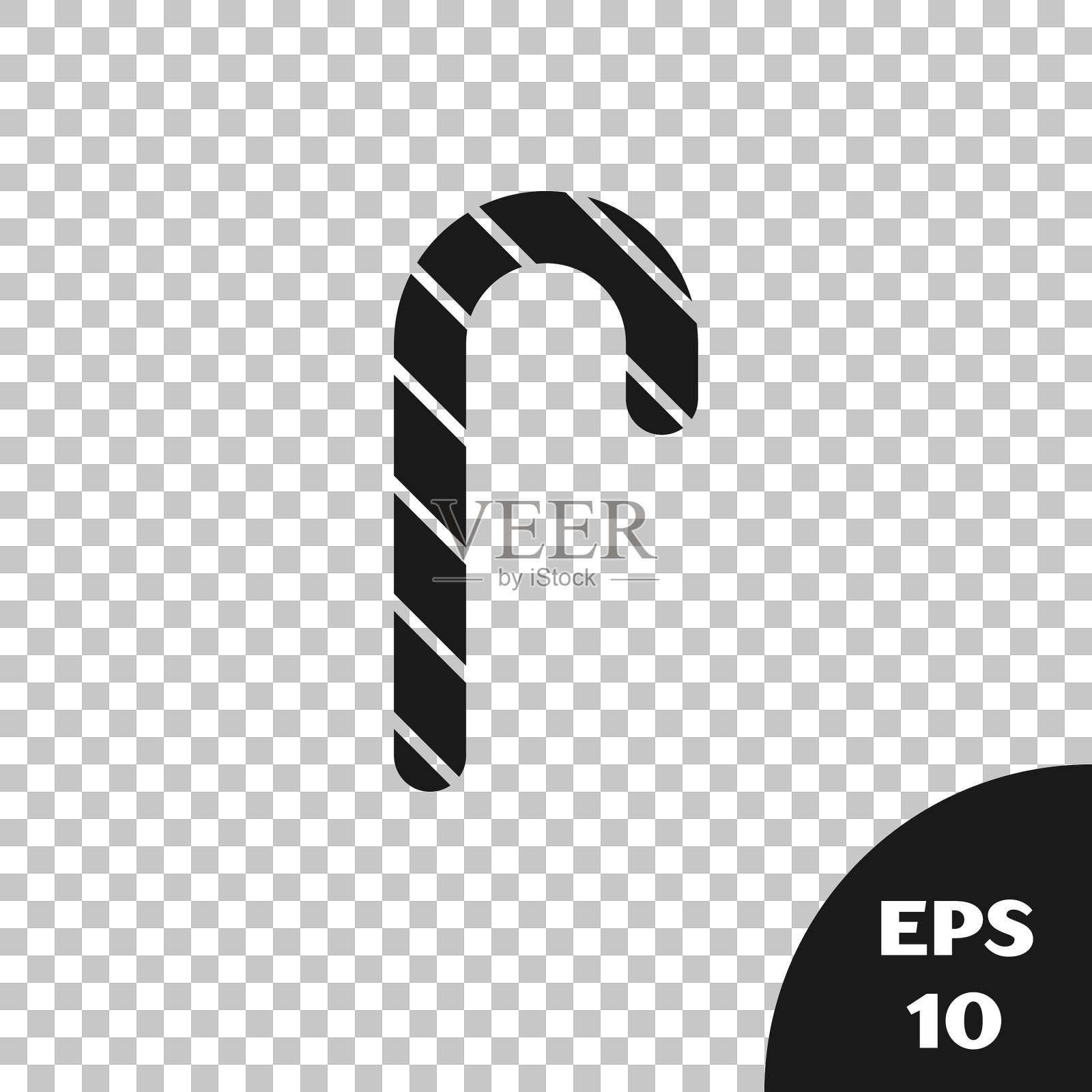 黑色圣诞糖果藤条条纹图标插画图片素材