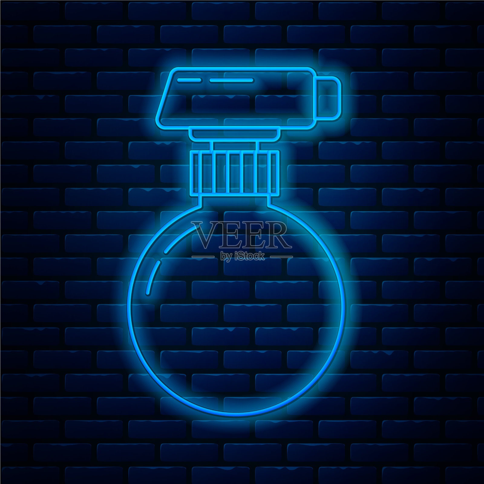 发光的霓虹线清洗喷雾器用插画图片素材