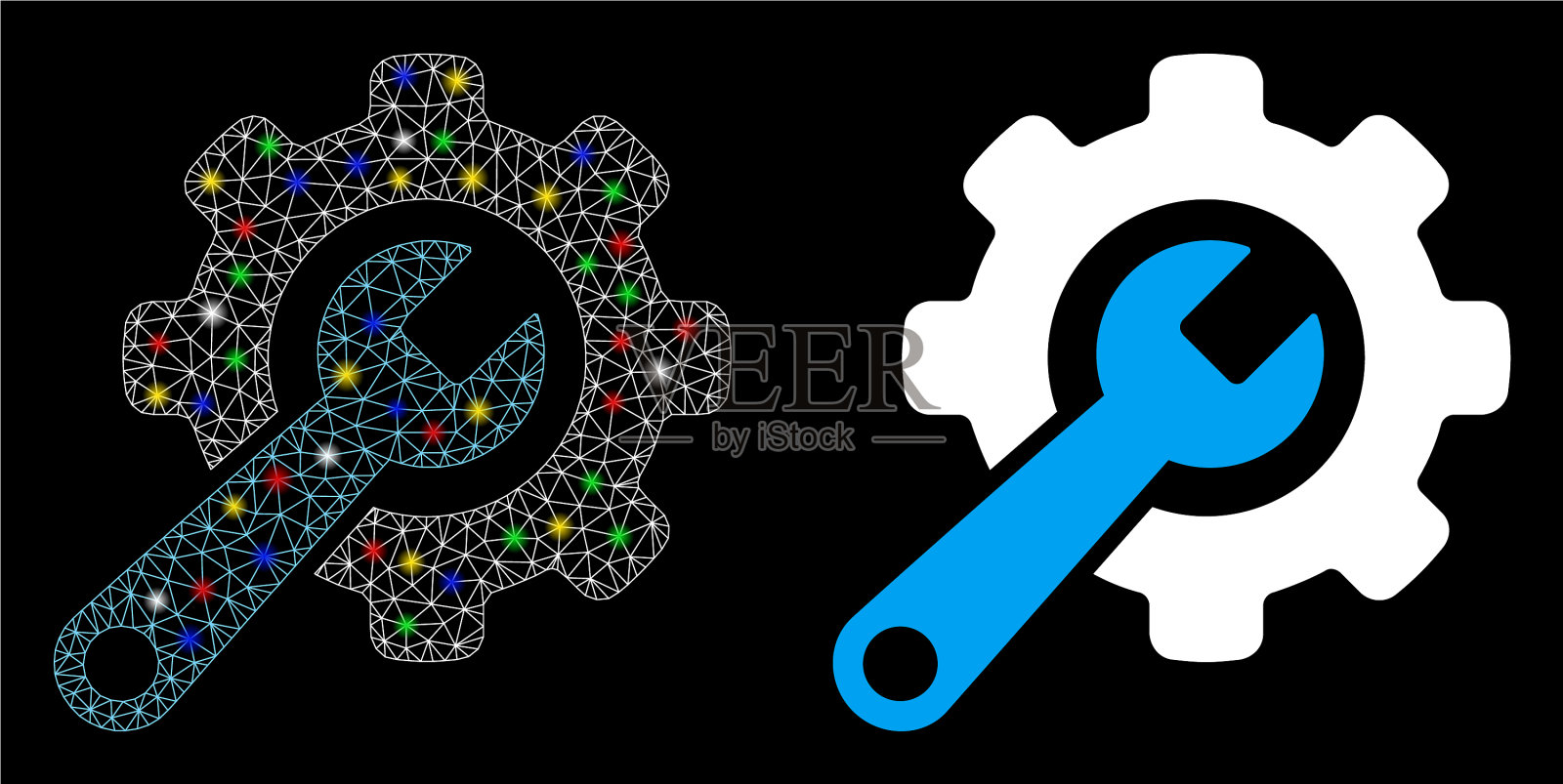 耀斑网格2d工具图标耀斑点插画图片素材