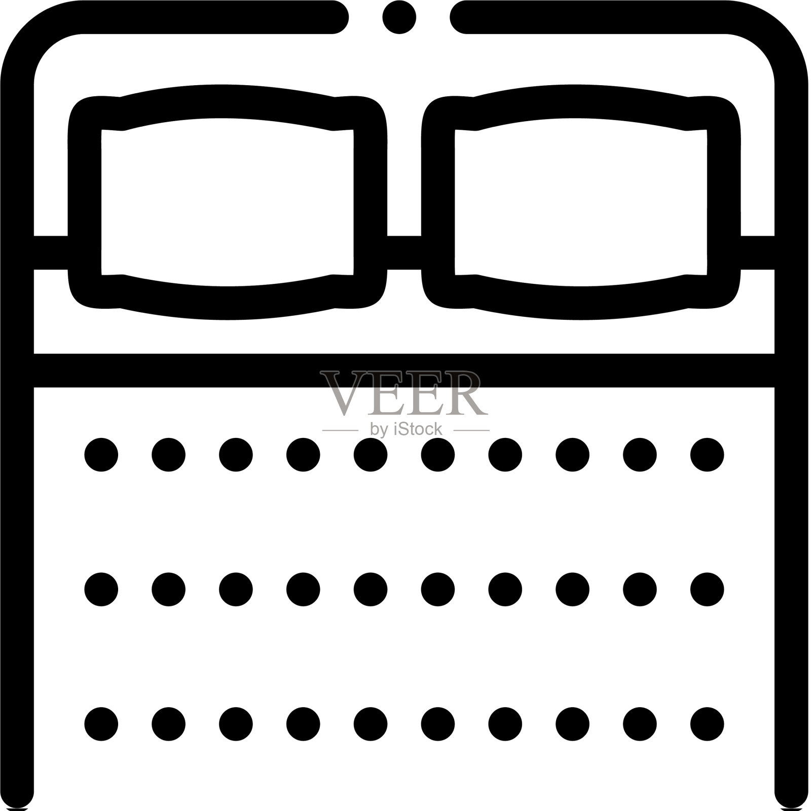 舒适的双人床图标轮廓图标素材