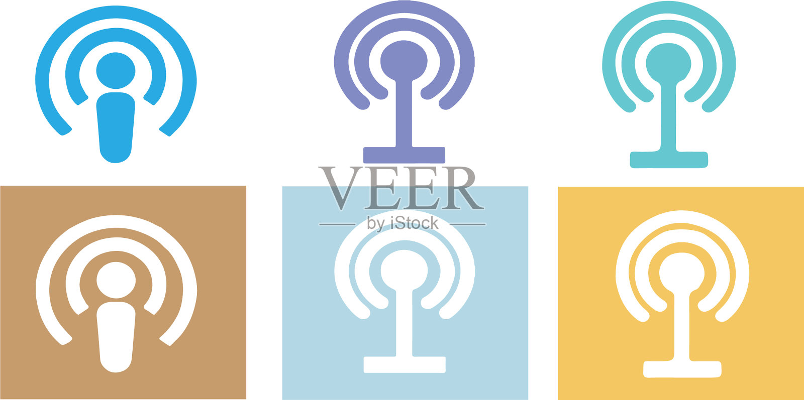 播客图标孤立的背景图标素材