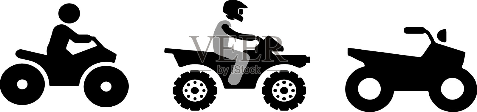 四轮自行车图标孤立的白色背景插画图片素材