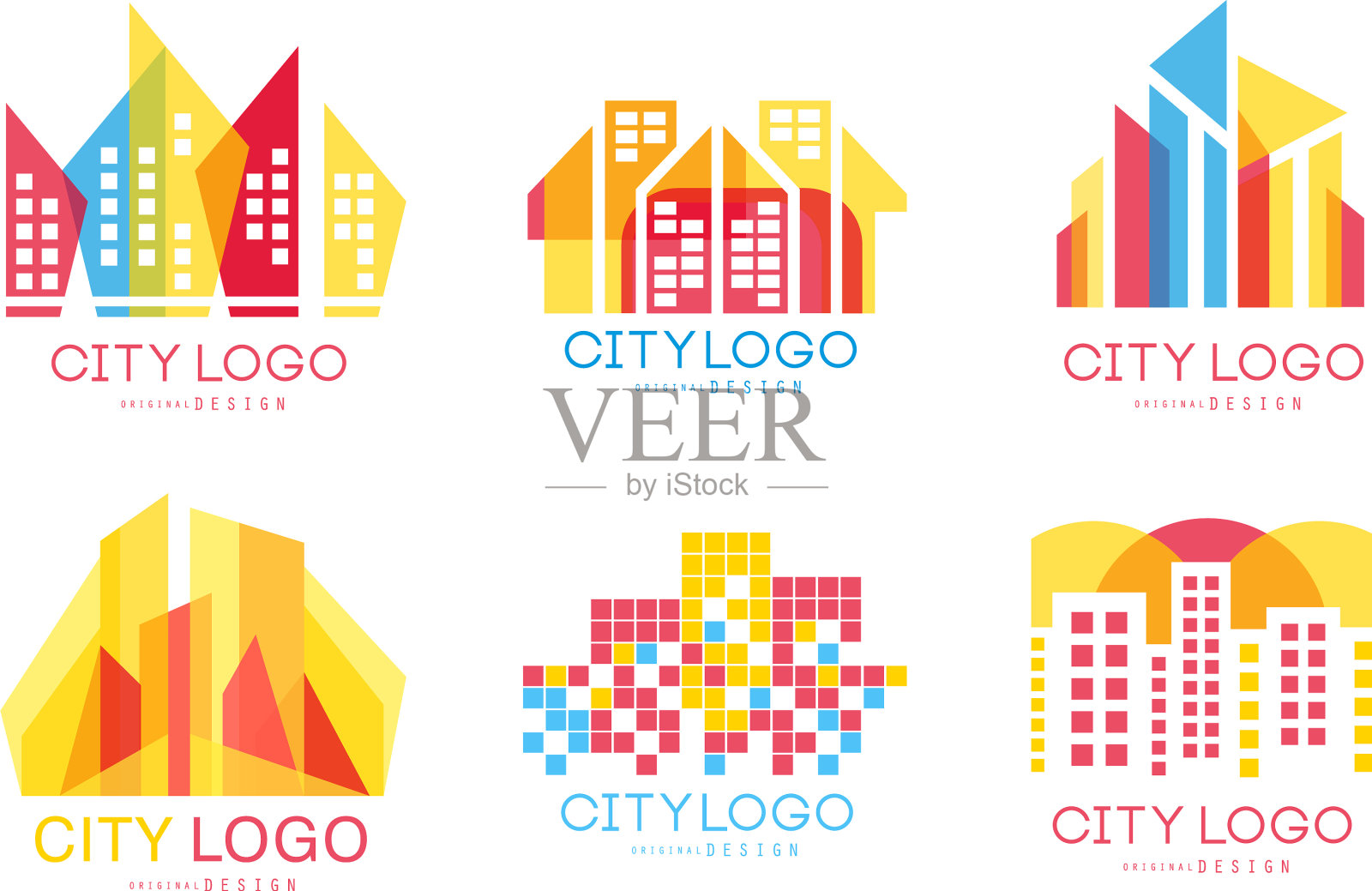 城市标志设计集地产会徽插画图片素材